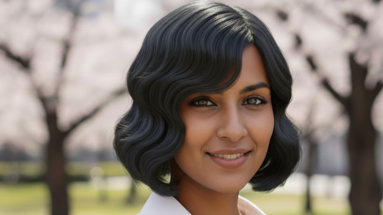 Flapper Style Short Hair with Side-Swept Bangs-