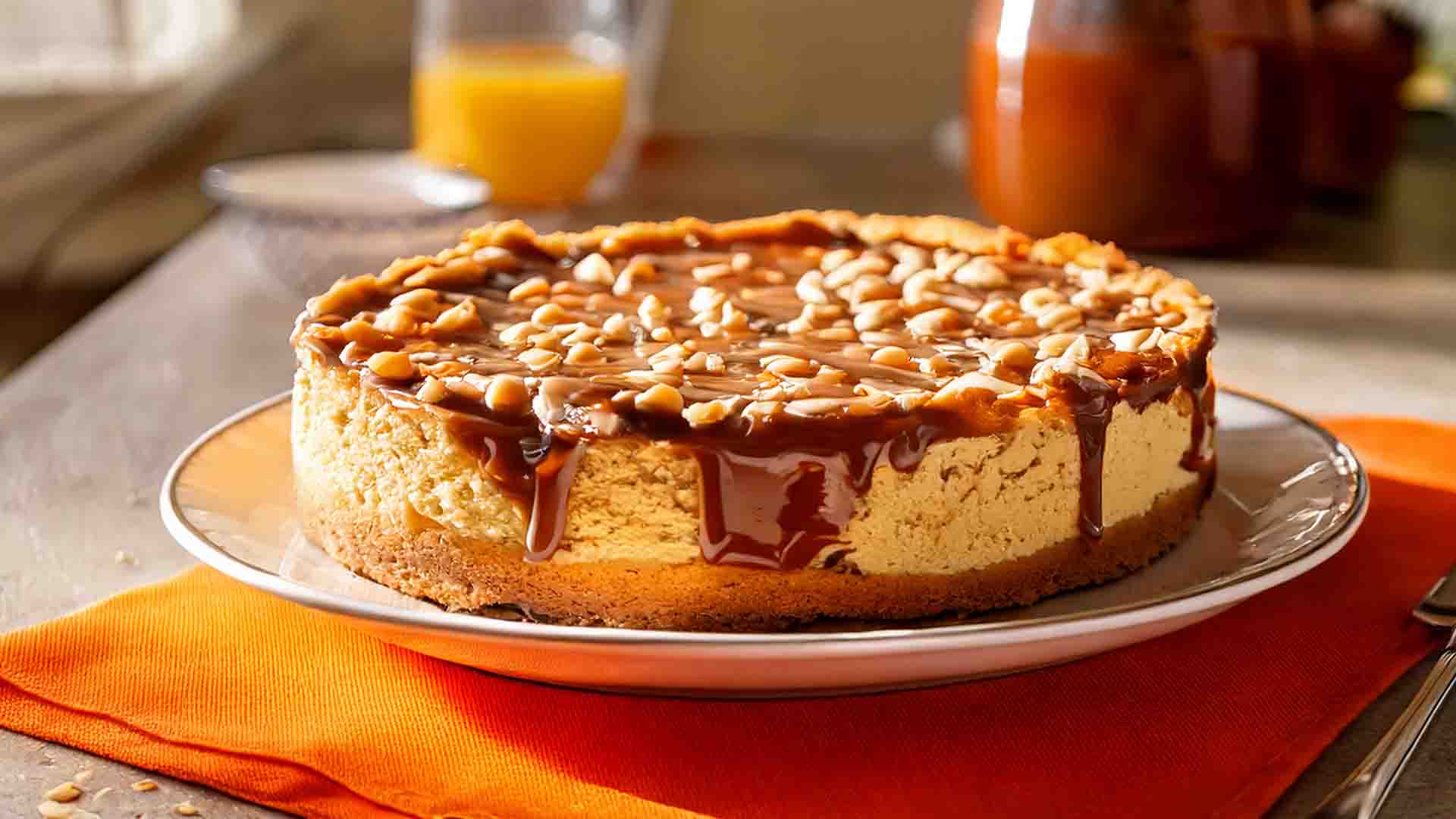 No Bake Ice Cream Pie made with REESE’s ice cream and HERSHEY’S Hot Fudge