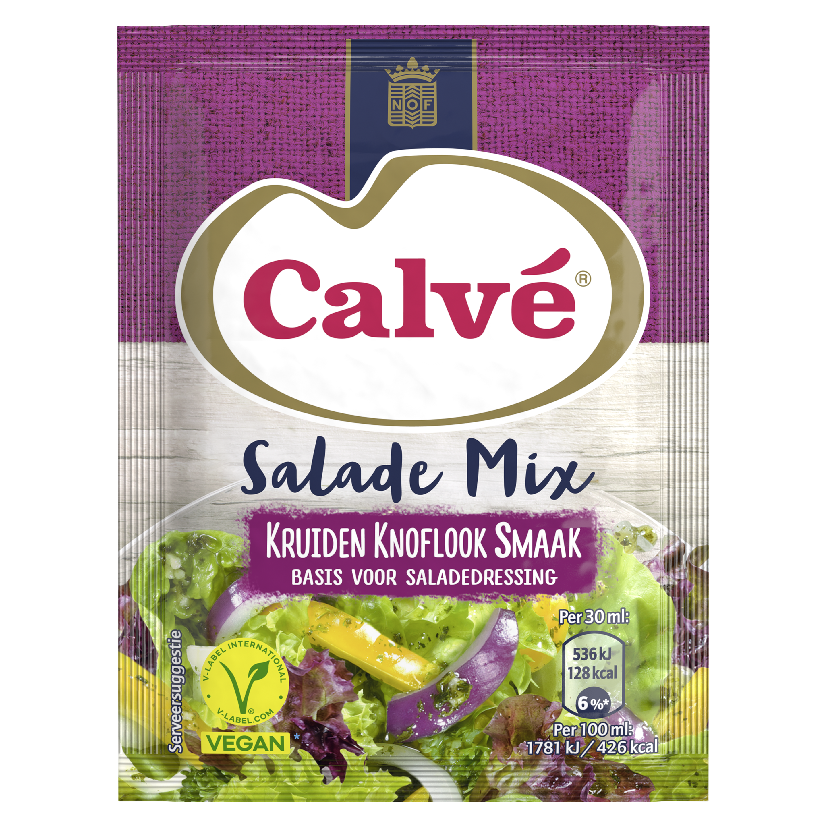 Calve Salade Mix Kruiden Knoflook 3x8g packshot