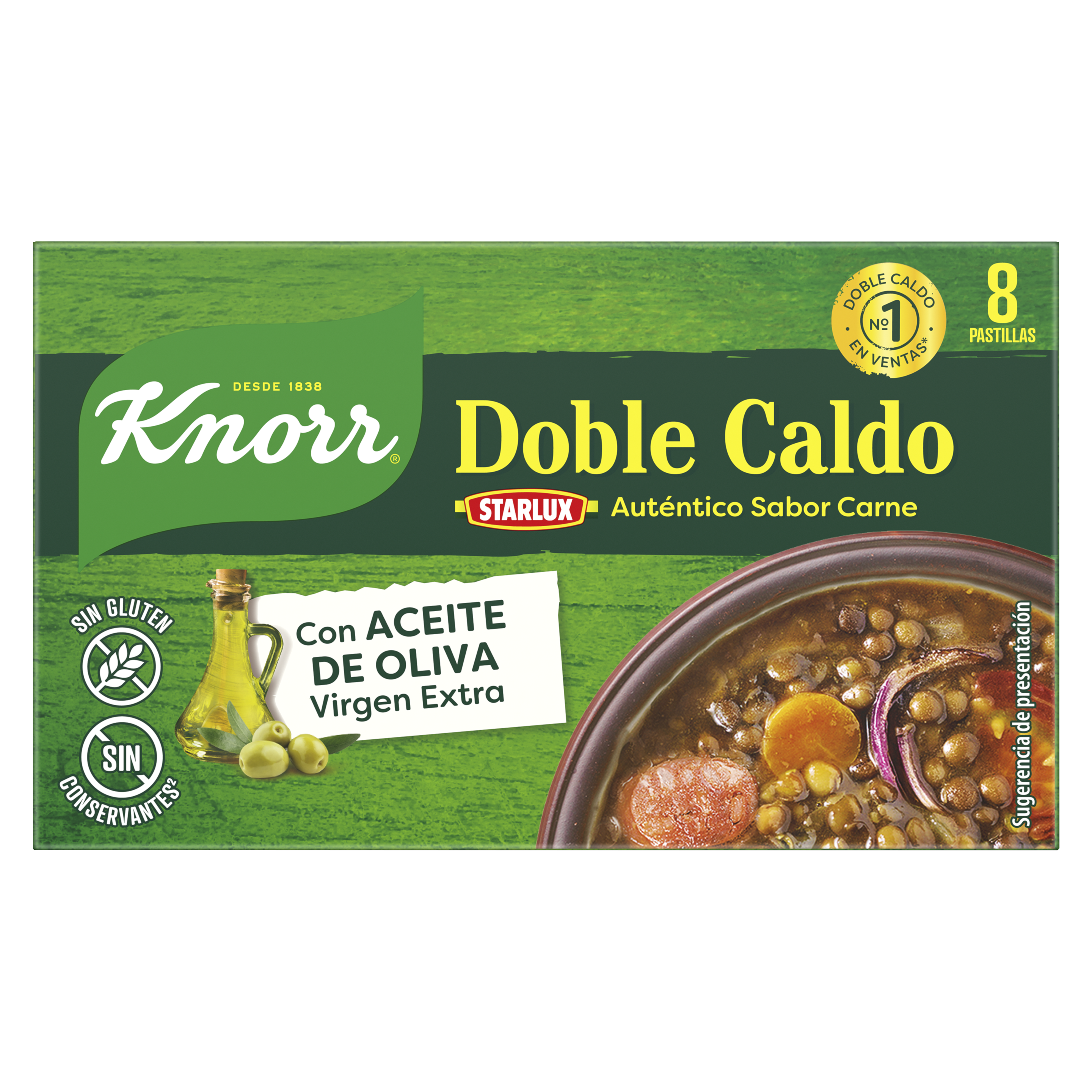 Knorr Doble Caldo Carne 8 pastillas packshot