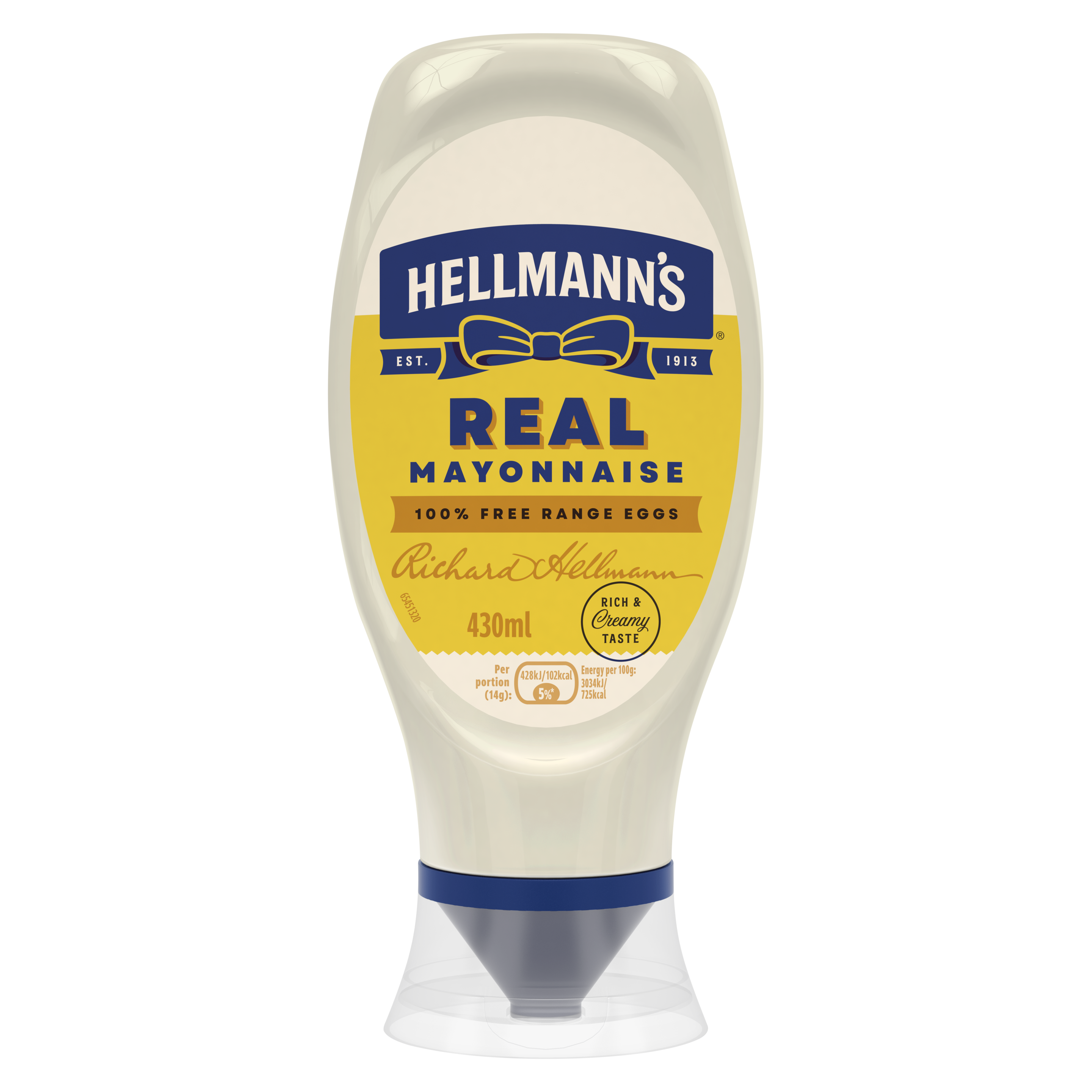 Hellmann's Squeezy mayonnaise Real 430ml packshot