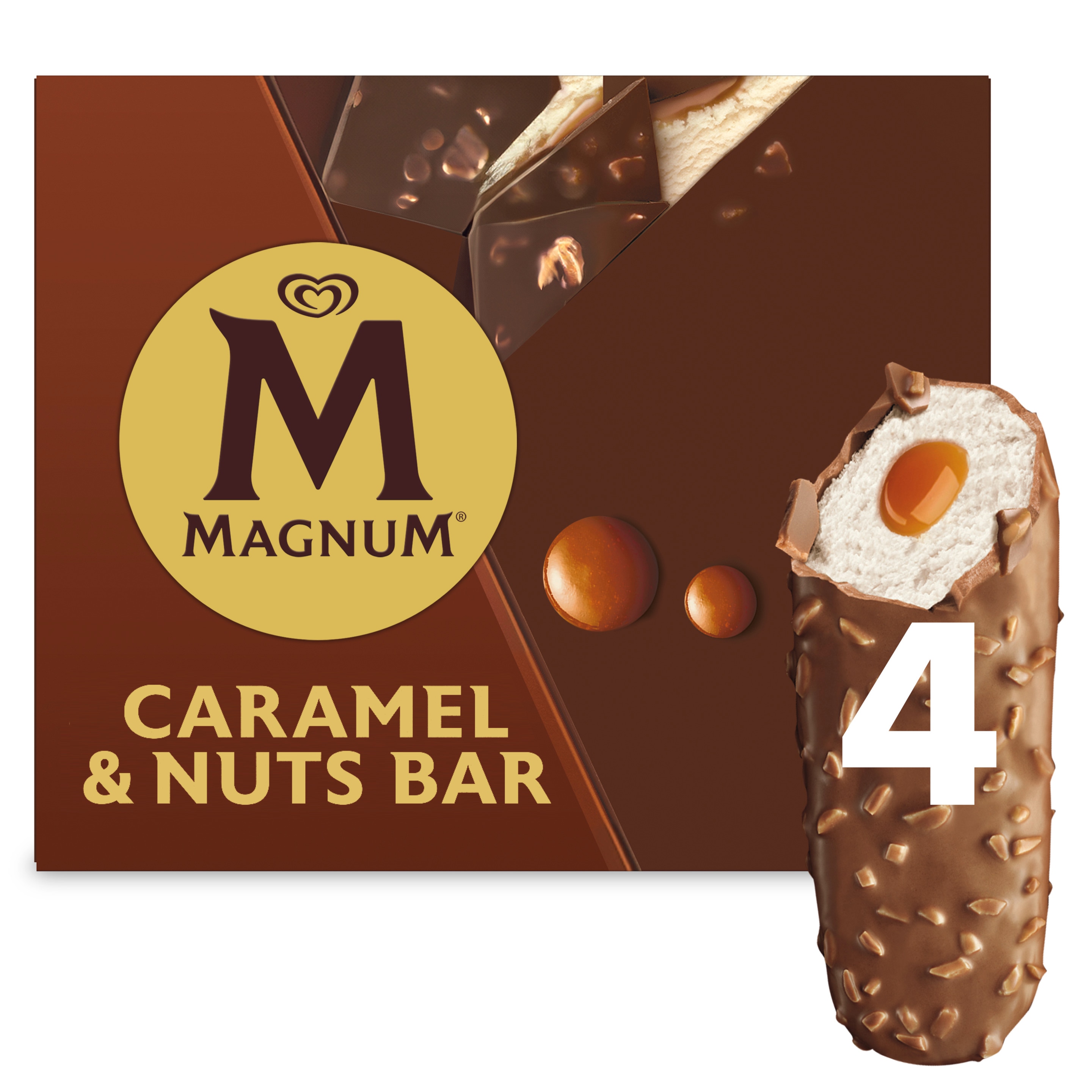 Magnum Caramel & Nuts Bar 4 x 64 ml - Magnum Schweiz packshot