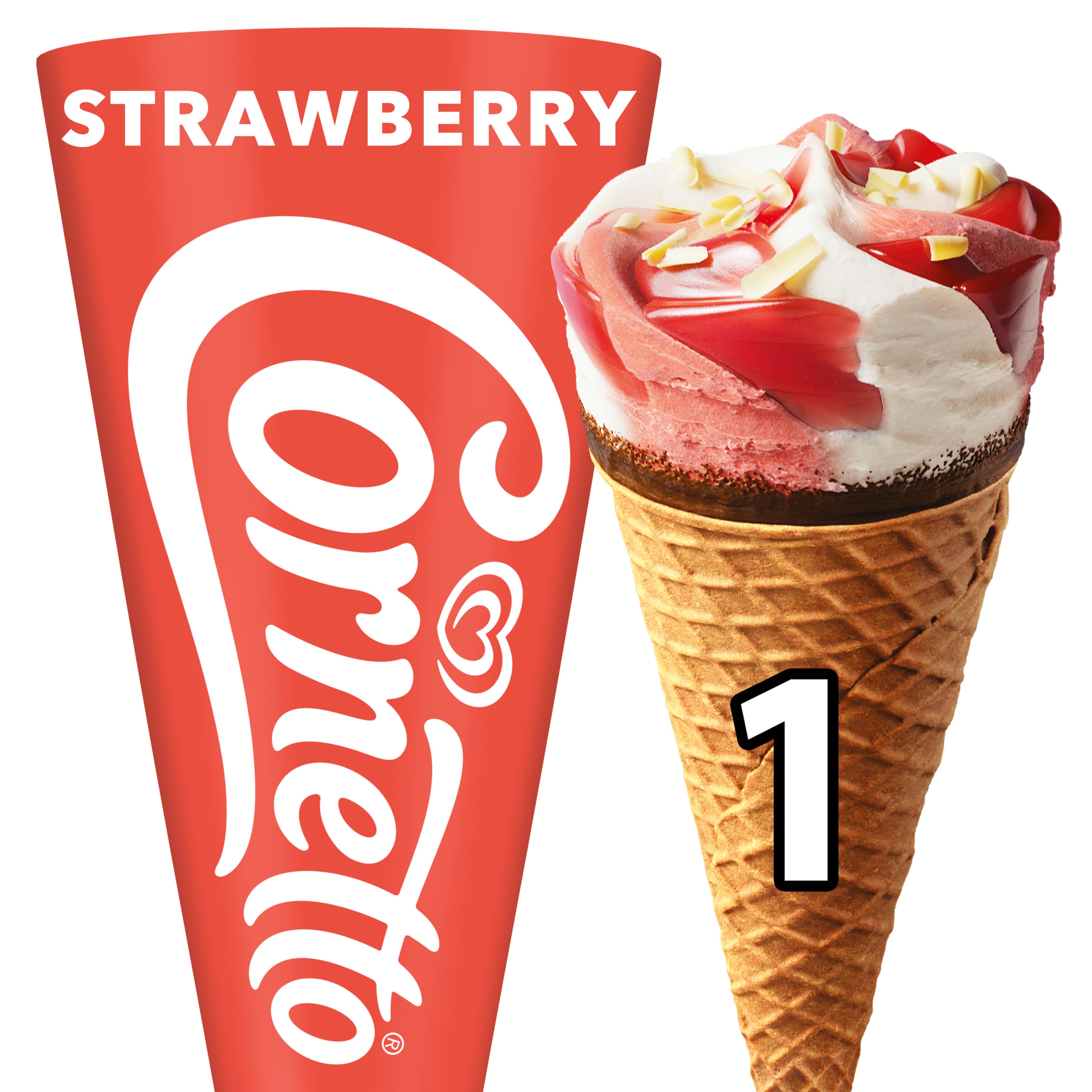 Cornetto Erdbeer 1 x 125 ml - Langnese Deutschland packshot