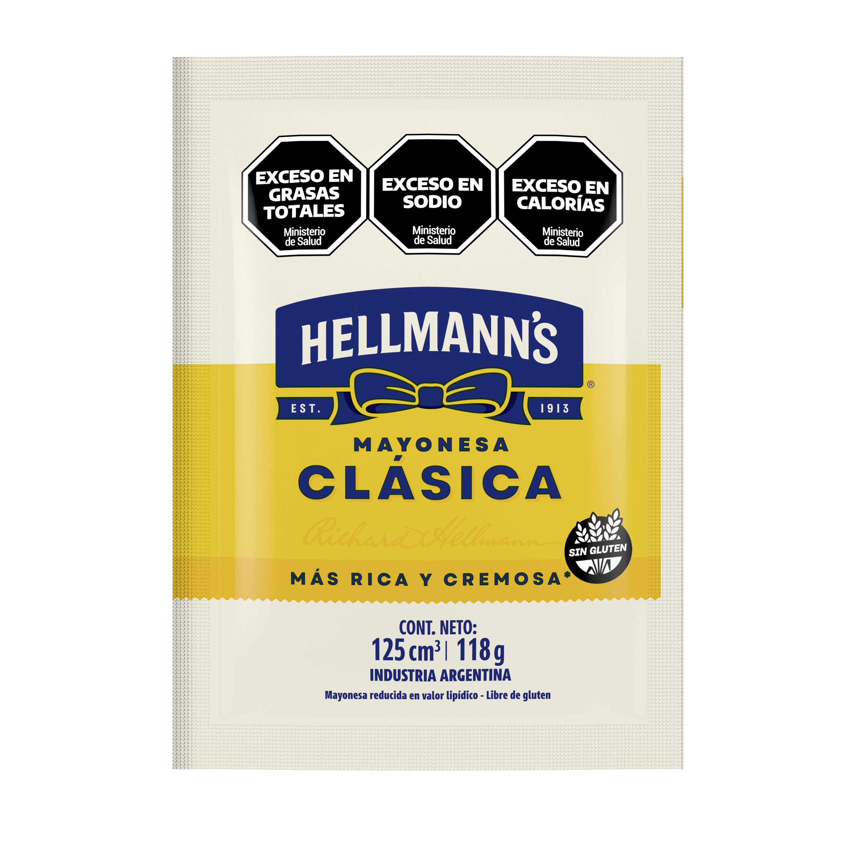 Envase doypack amarillo de mayonesa Hellmann´s clásica
