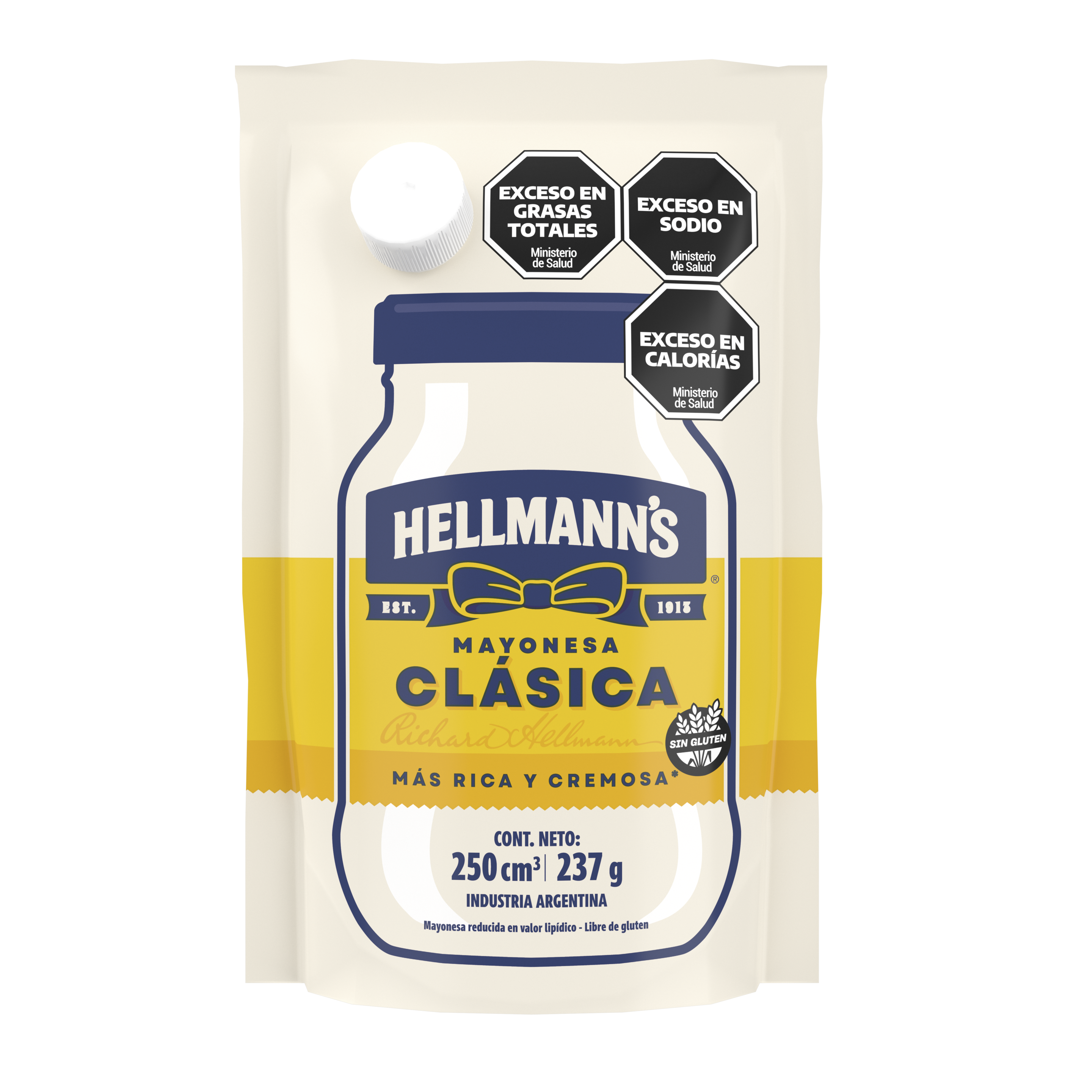 Envase doypack amarillo de mayonesa Hellmann´s clásica
