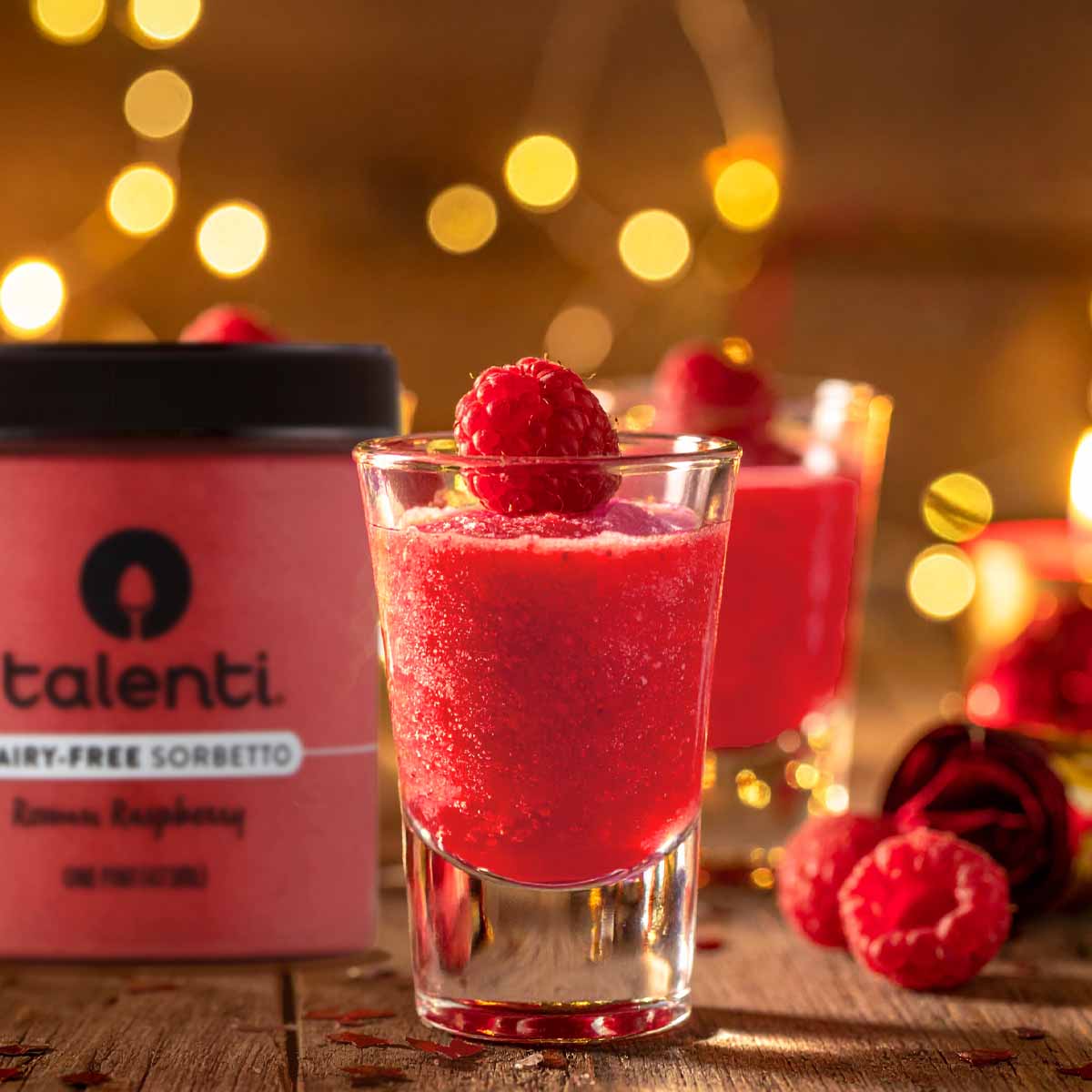 Talenti Sorbetto Shots made with Talenti Roman Raspberry Sorbetto