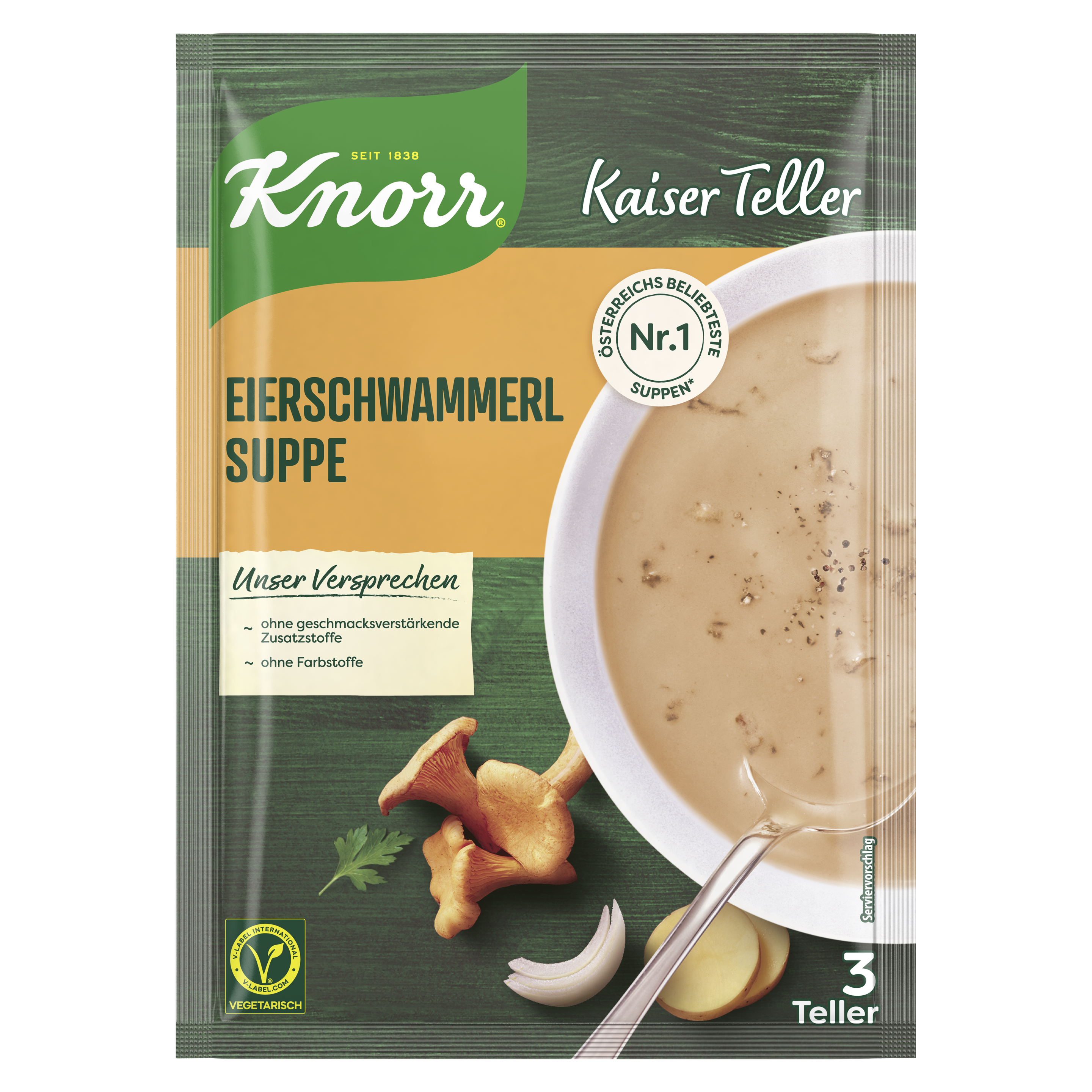 Knorr Kaiser Teller Eierschwammerl Suppe 3 Teller 84g packshot