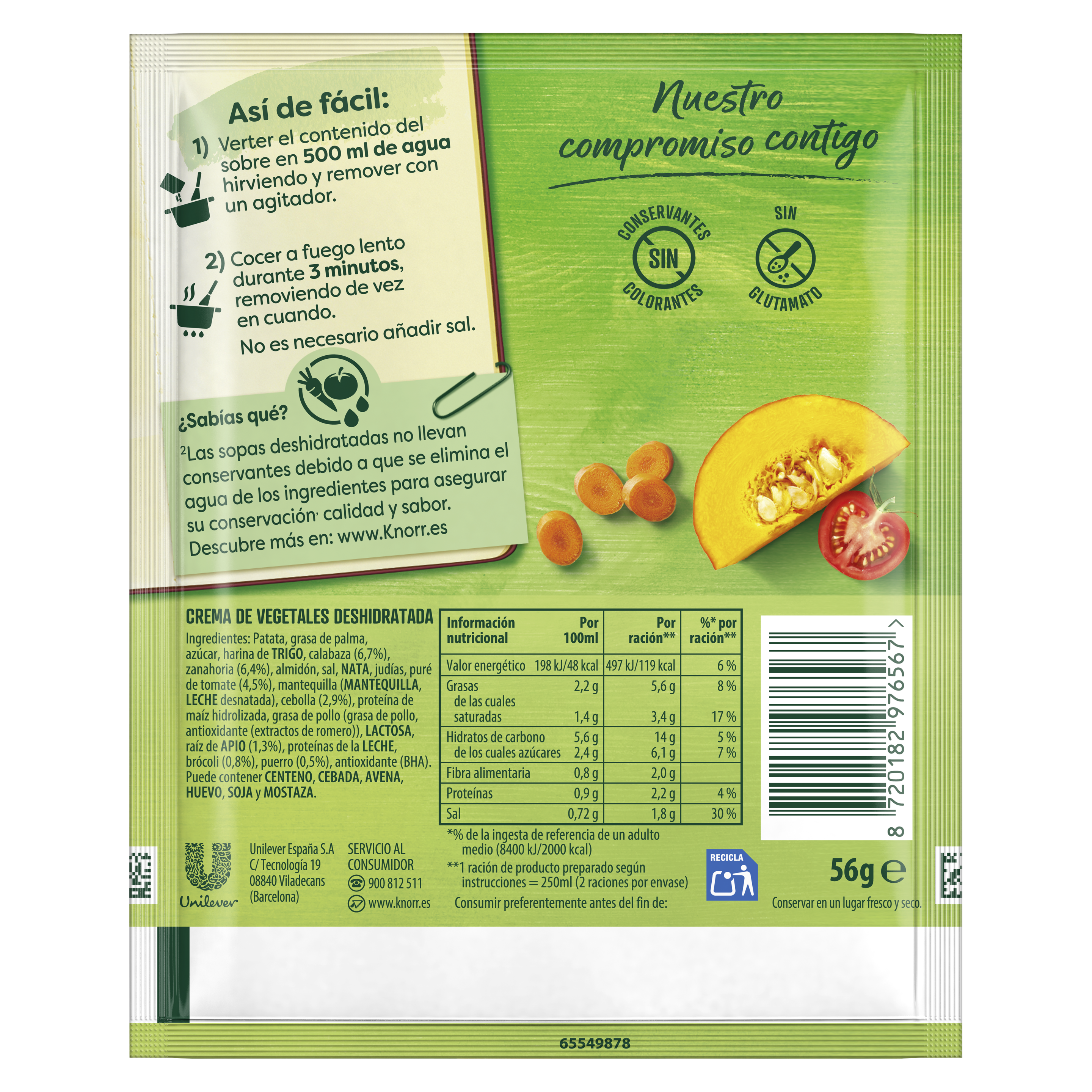 Knorr  Crema  Deshidratada Verduras Mediterráneas 56 gramos packshot