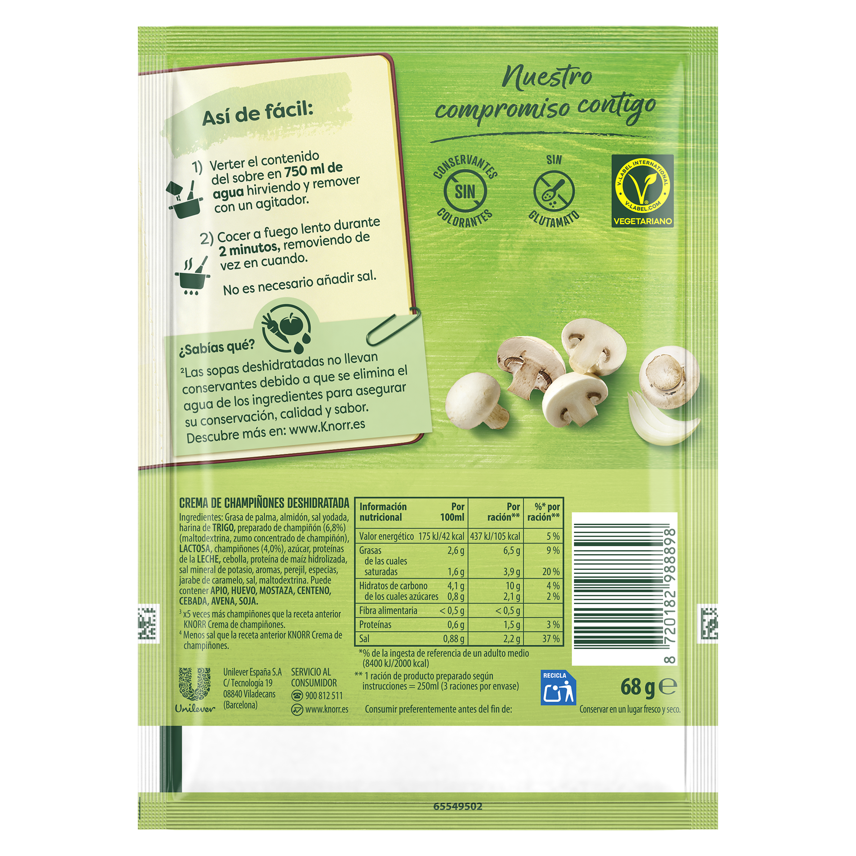 Knorr  Crema   Deshidratada Champiñones 68 gramos packshot