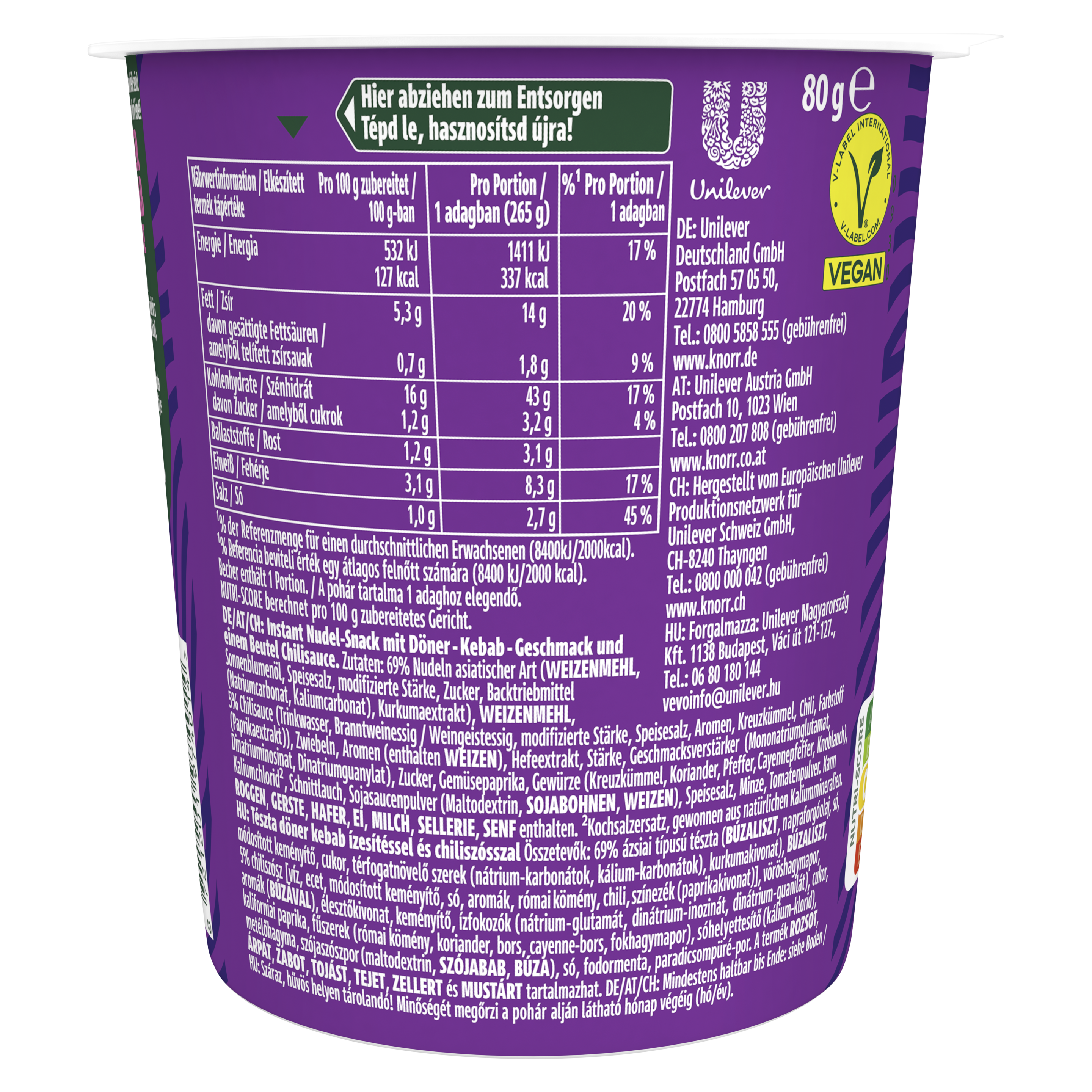 KNORR Snack tészta Kebab ízesítéssel