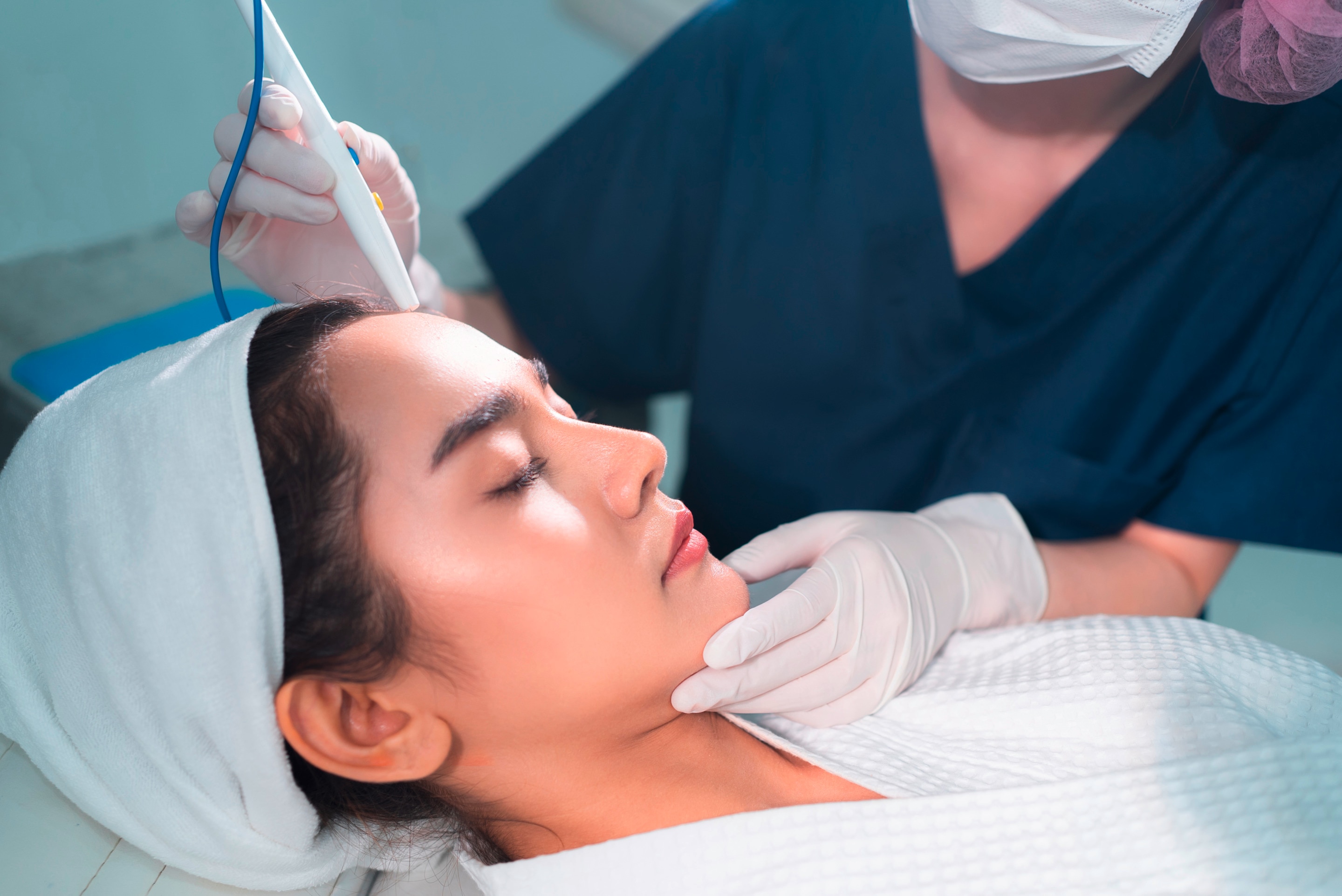 Microdermabrasion helps exfoliate dead skin cells.