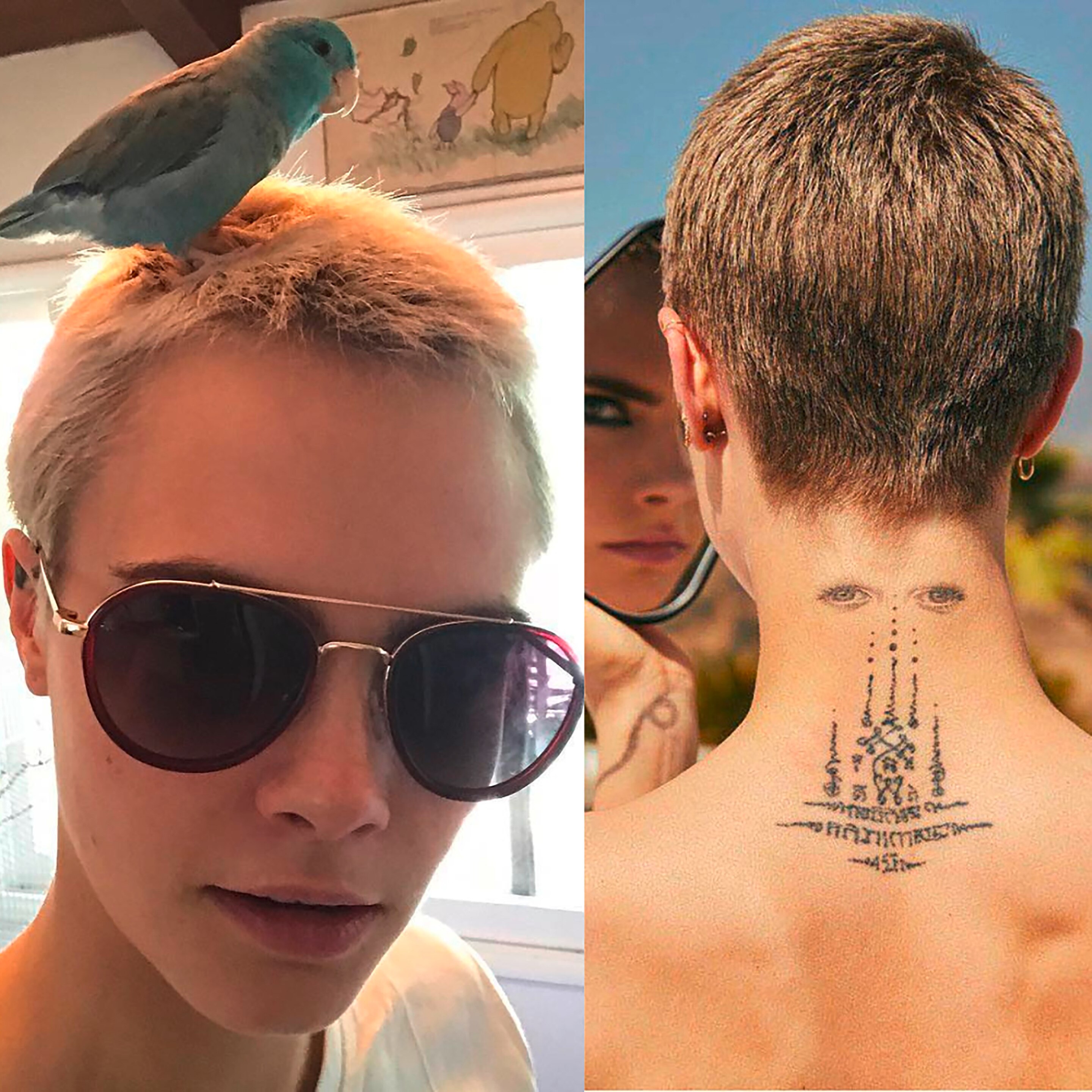 Model with a boyish haircut.