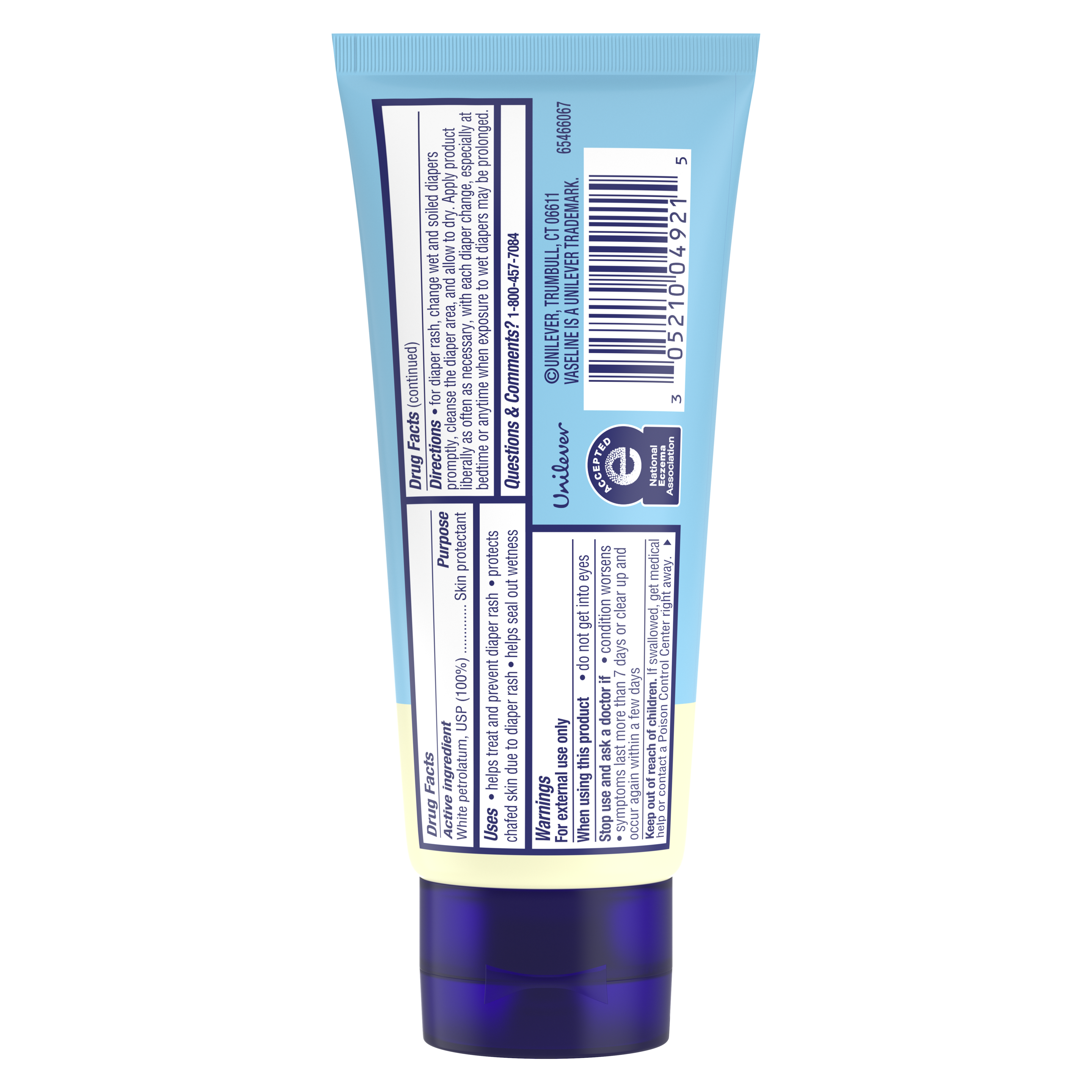 Vaseline® Baby Healing Jelly™ Tube back of pack