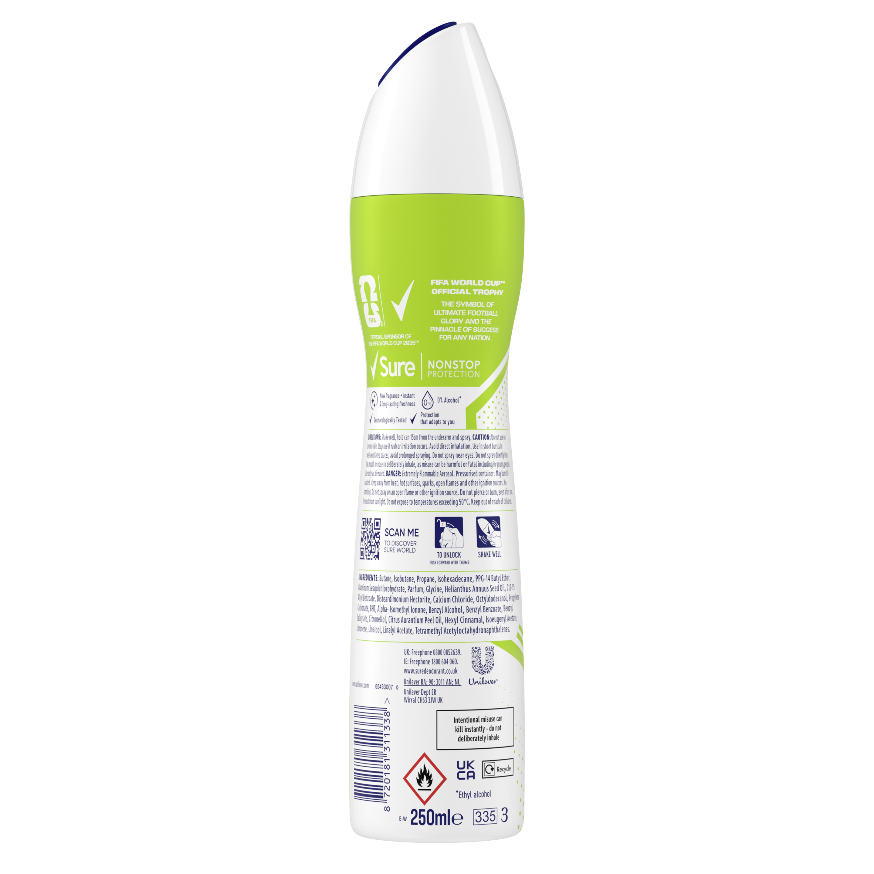 Sure Women 72hr Freesia and Waterlily Antiperspirant Deodorant Spray 250ml