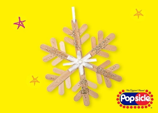 Snowflake ornament made from Popsicle sticks