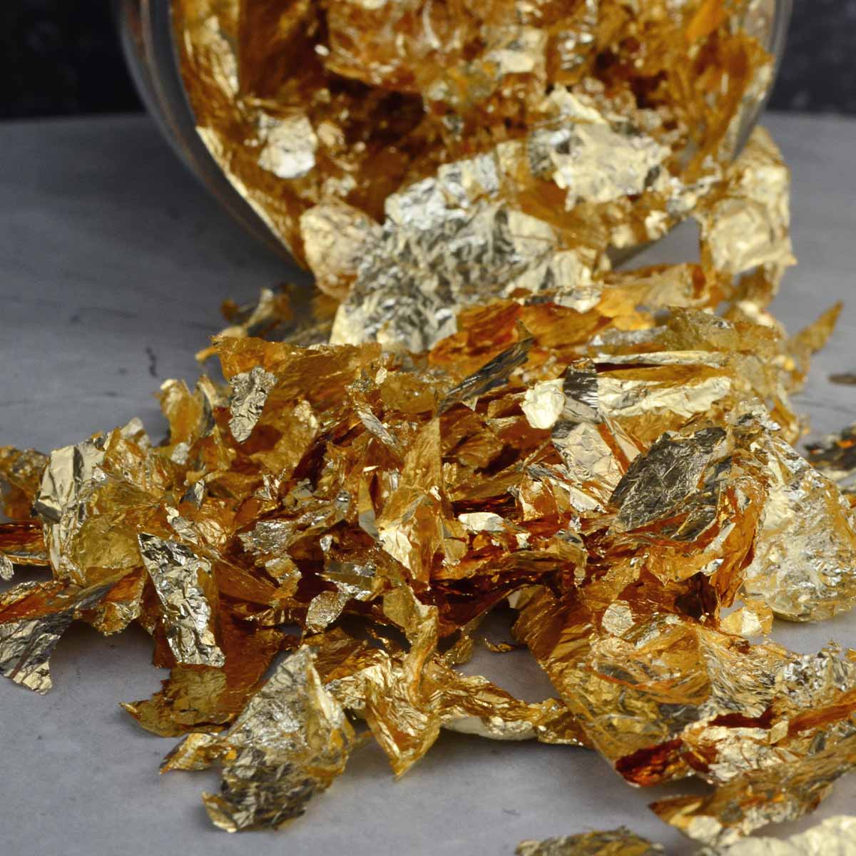 Edible gold flakes