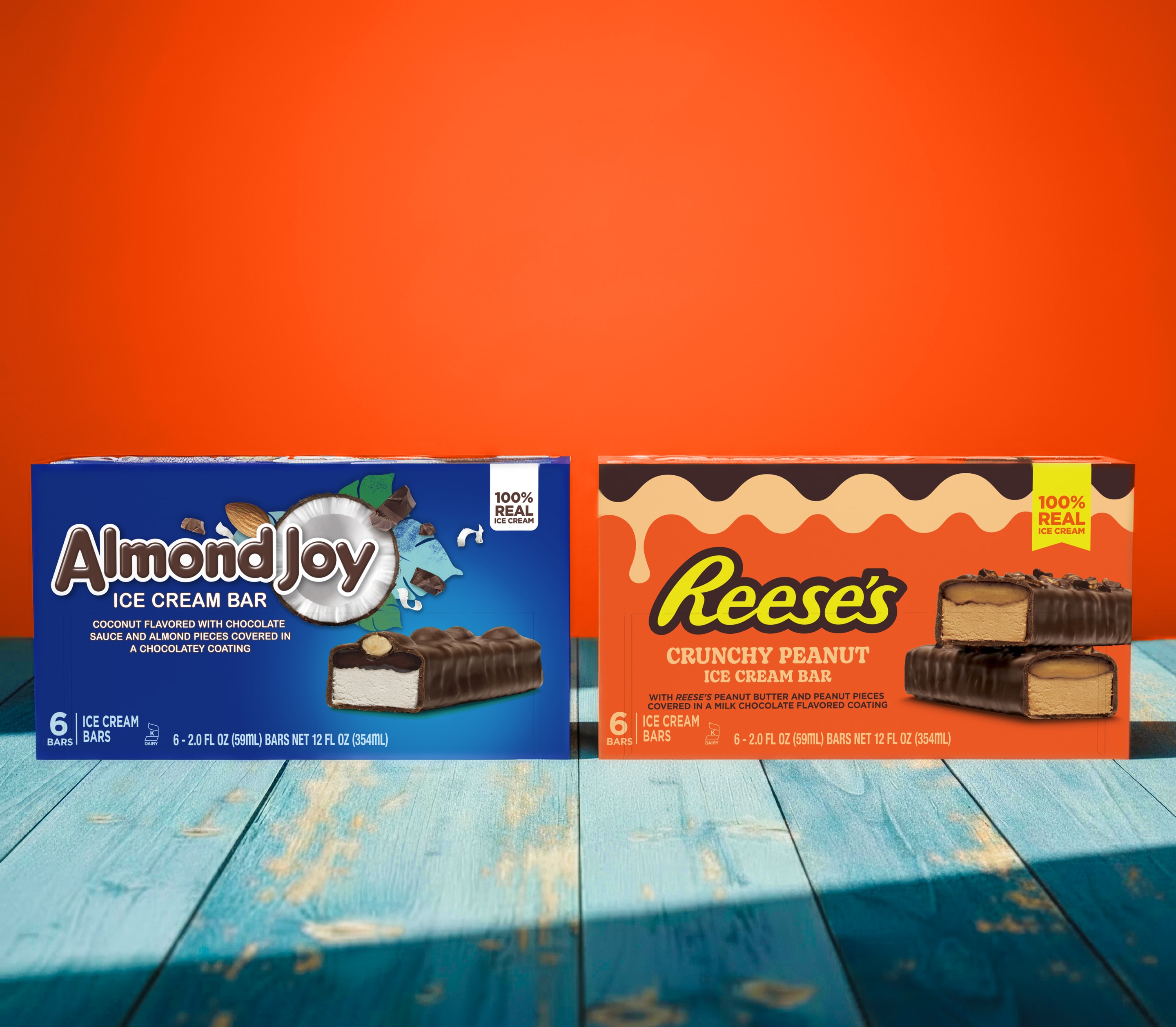 REESE'S Ice Cream scoops and bars close-up