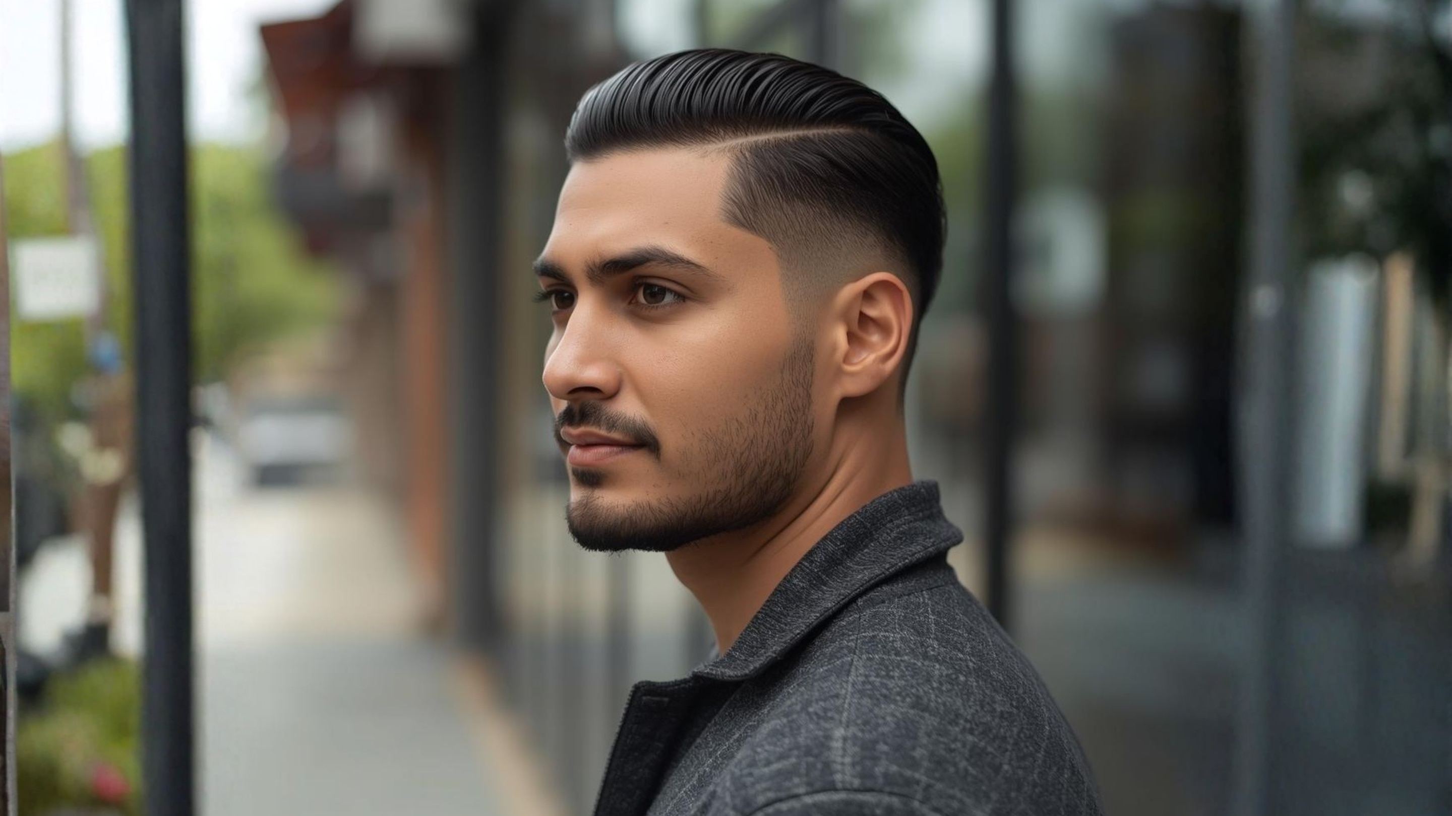 22. Slicked Back Taper Fade: