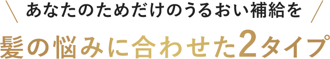 あなたのためだけのうるおい補給を 髪の悩みに合わせた2タイプ