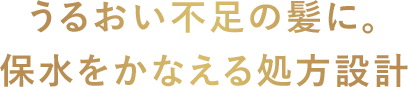 うるおい不足の髪に。保水をかなえる処方設計