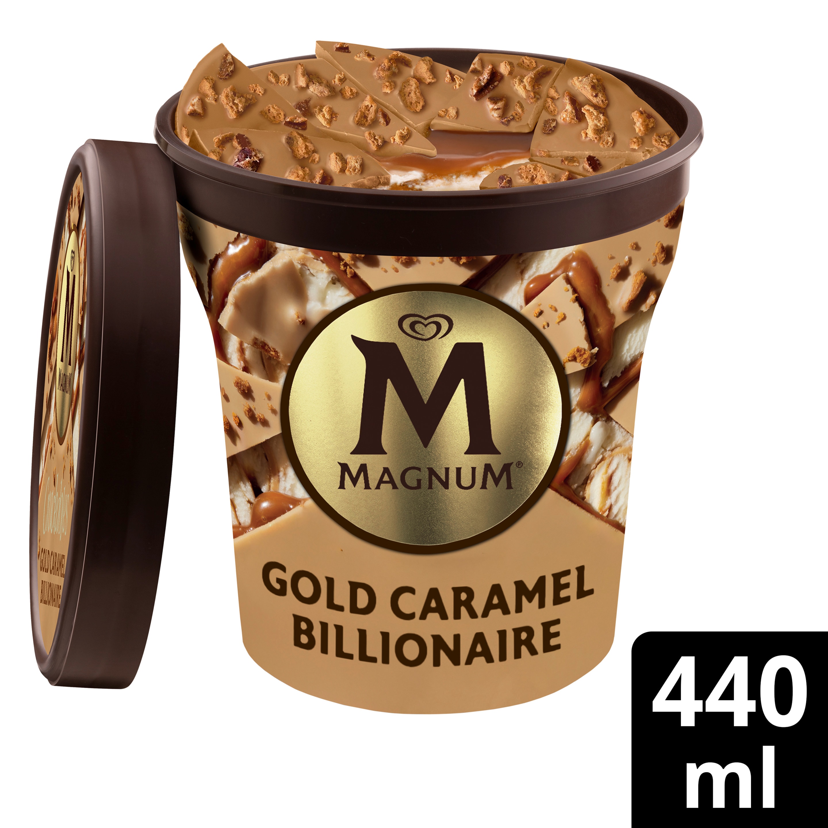 Magnum Crackables Becher Double Gold Caramel Billionaire 440 ml - Magnum Österreich packshot