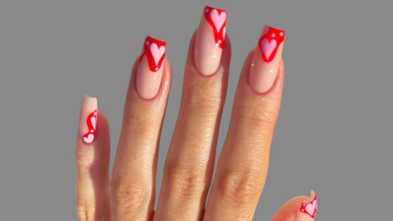 15. Negative Space Heart Tips