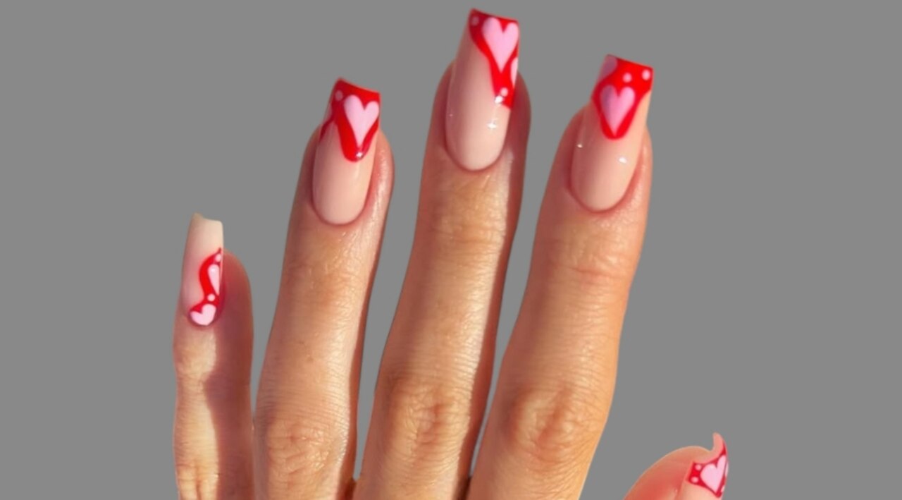 15. Negative Space Heart Tips