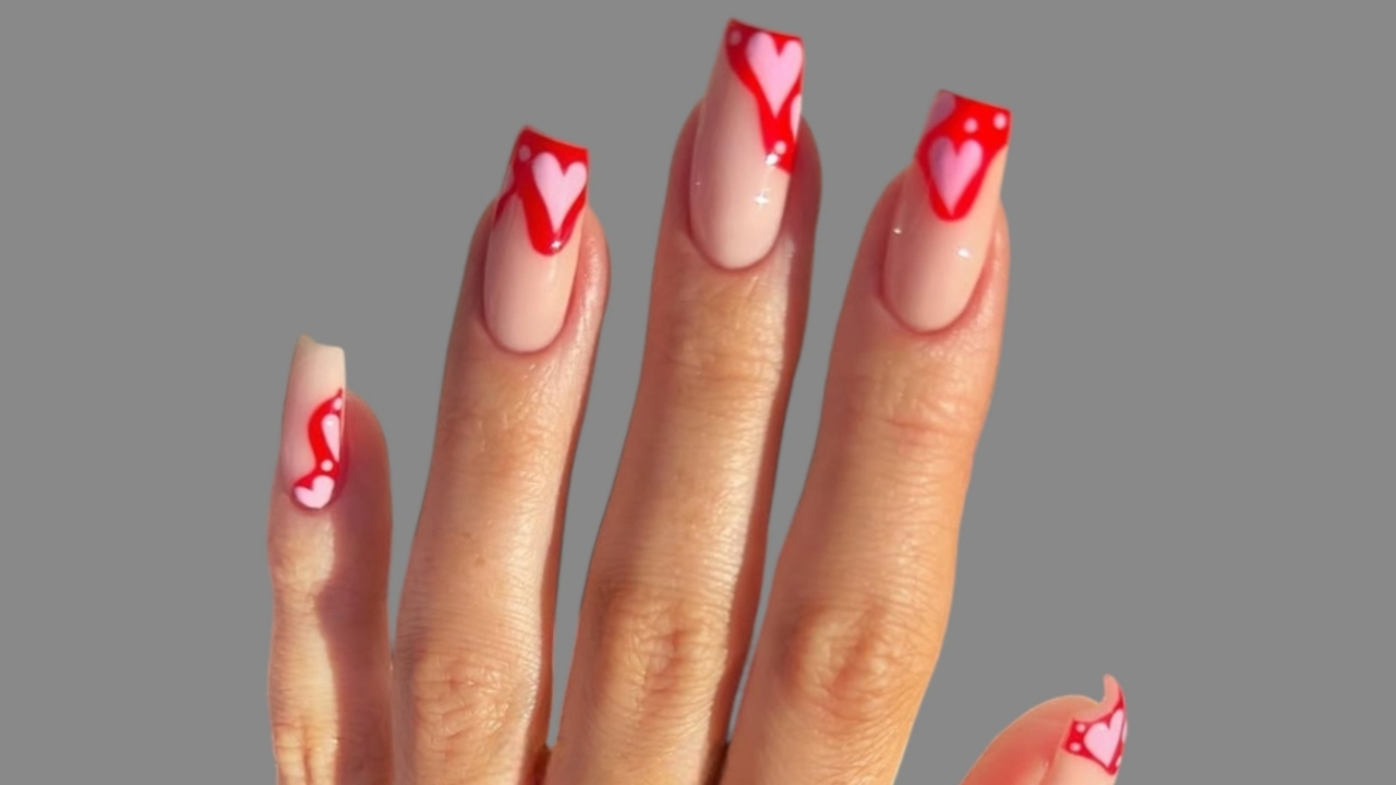15. Negative Space Heart Tips
