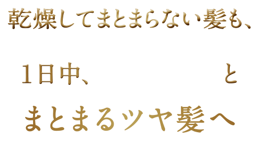 乾燥してまとまらない髪も、1日中ぷるんとまとまるツヤ髪へ