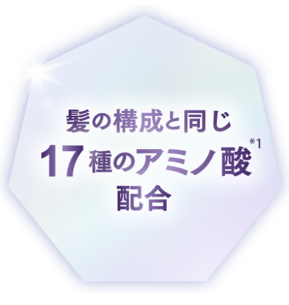 髪の構成と同じ17種のアミノ酸*1配合