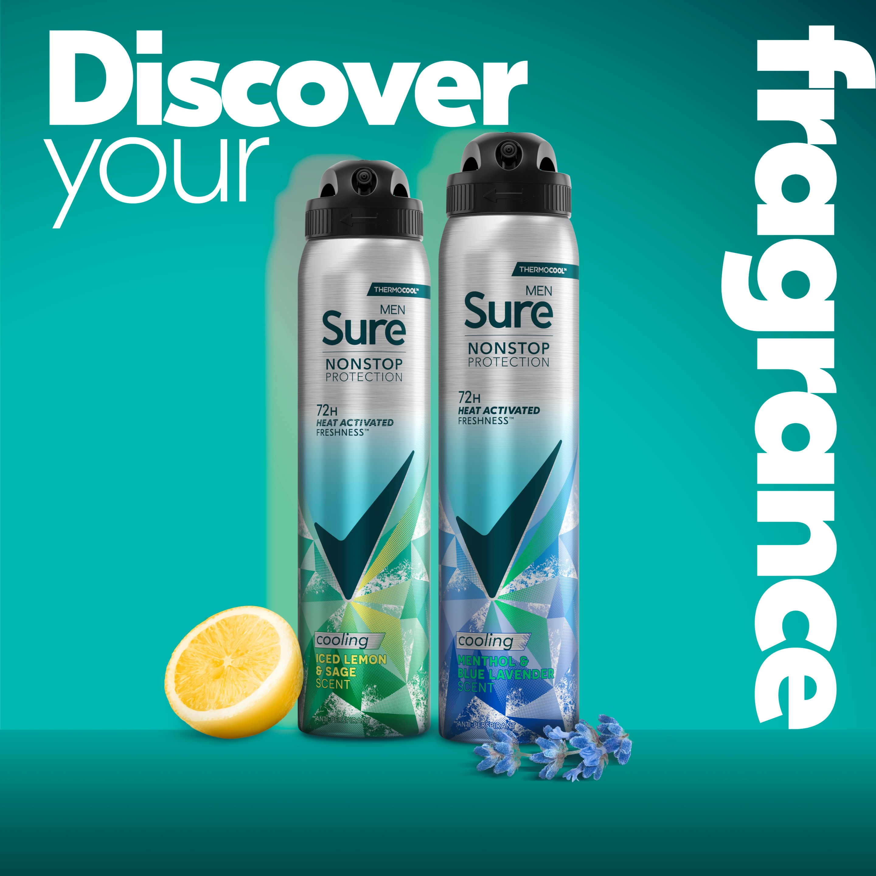 Sure Men 72hr Menthol & Blue Lavender Cooling Deodorant Spray 250ml