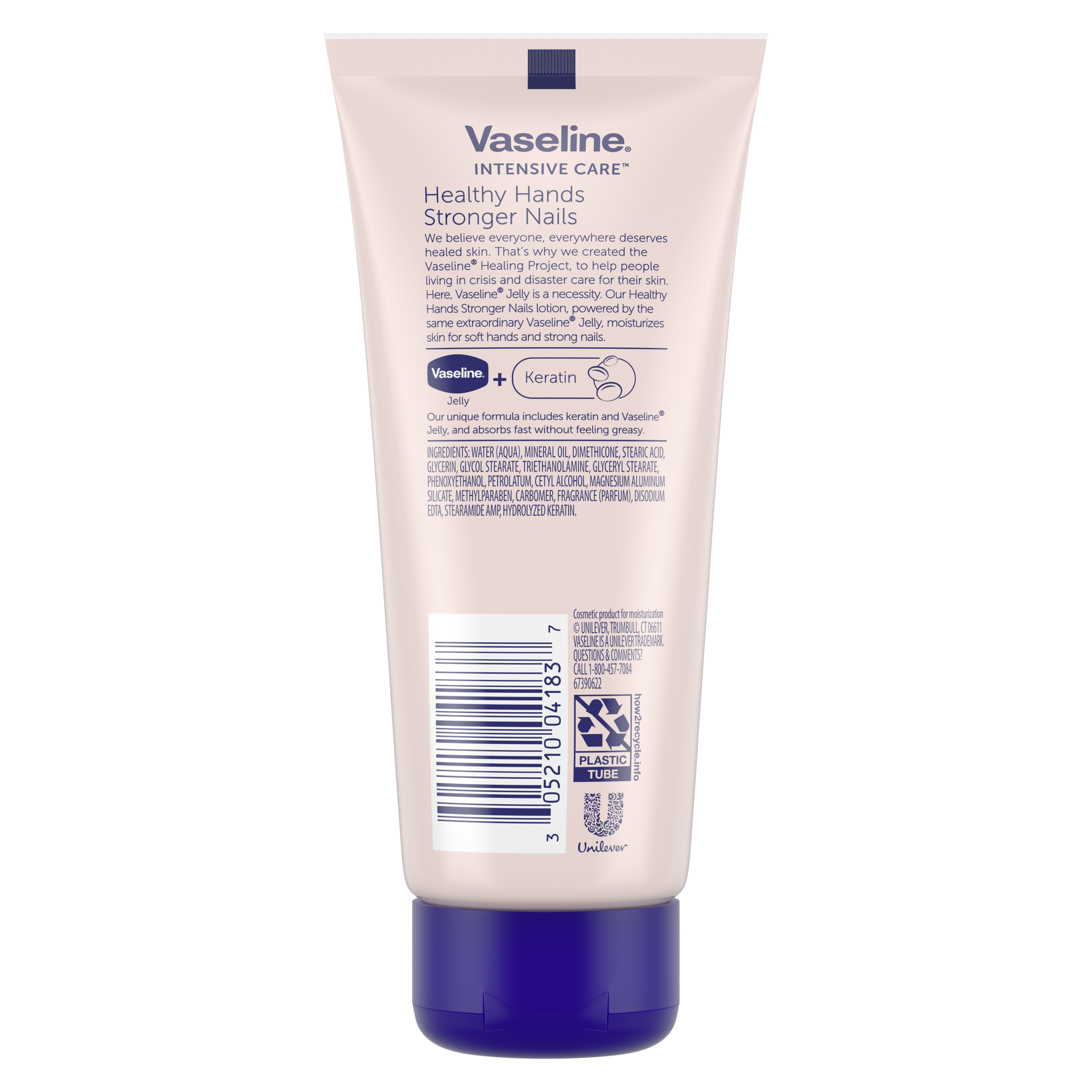 Vaseline® Intensive Care® Healthy Hands Stronger Nails Lotion back of pack