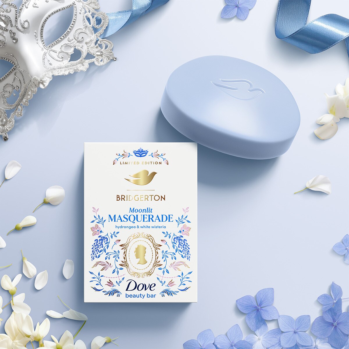 Dove Whole Body Cream Product with a floweral background 