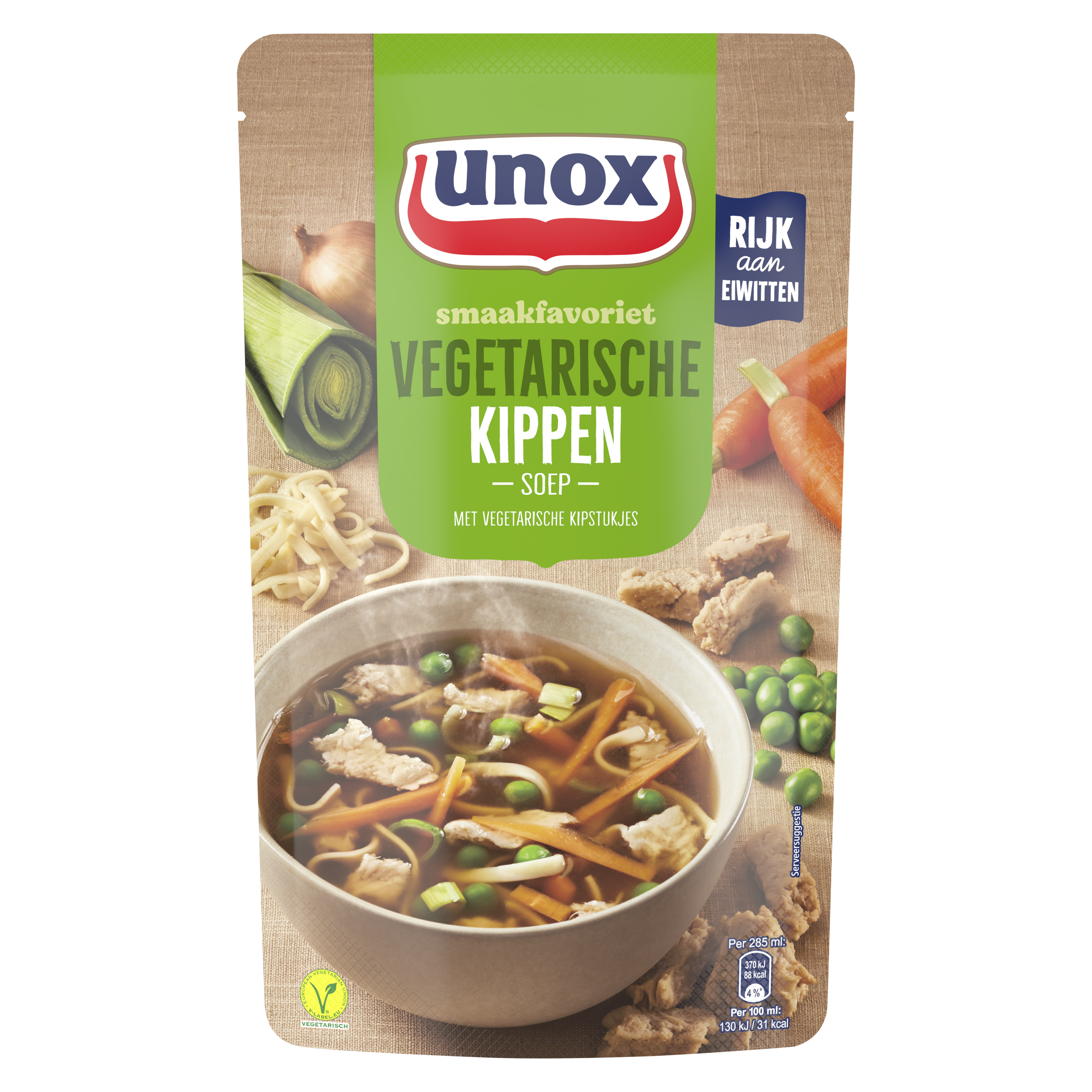 Unox Soep in Zak Vegetarische Kippensoep 570 ml packshot
