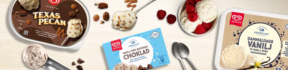 GB Glace various scooping ice creams