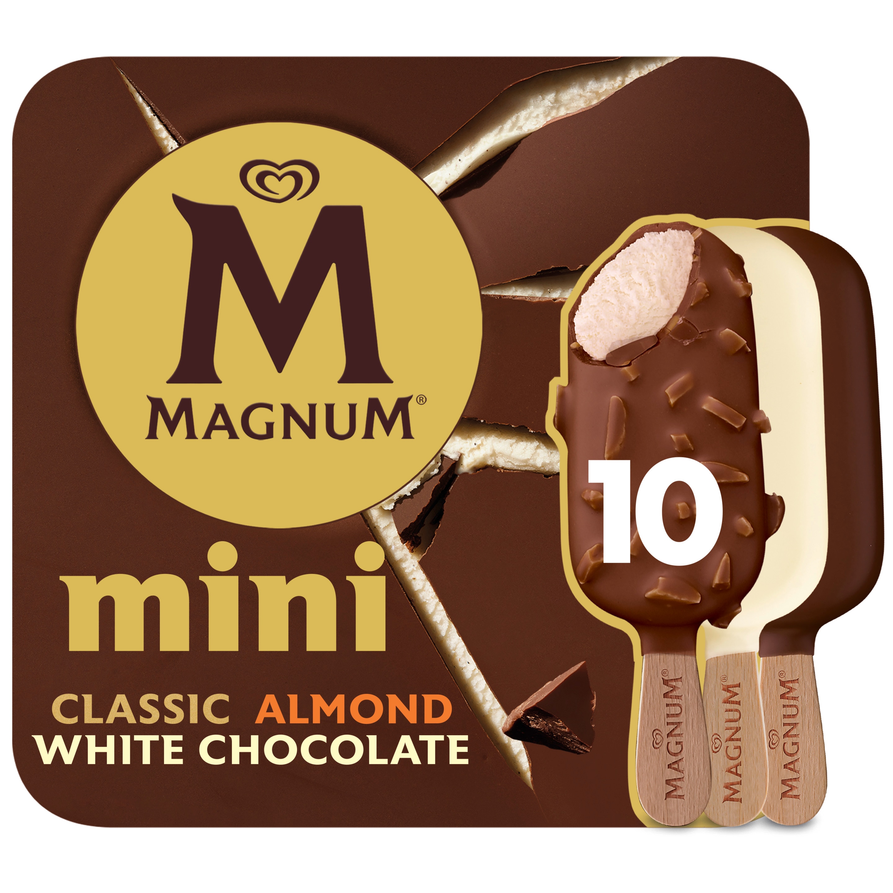Magnum Mini Classic Almond White Chocolate 10 x 55 ml - Magnum Schweiz packshot
