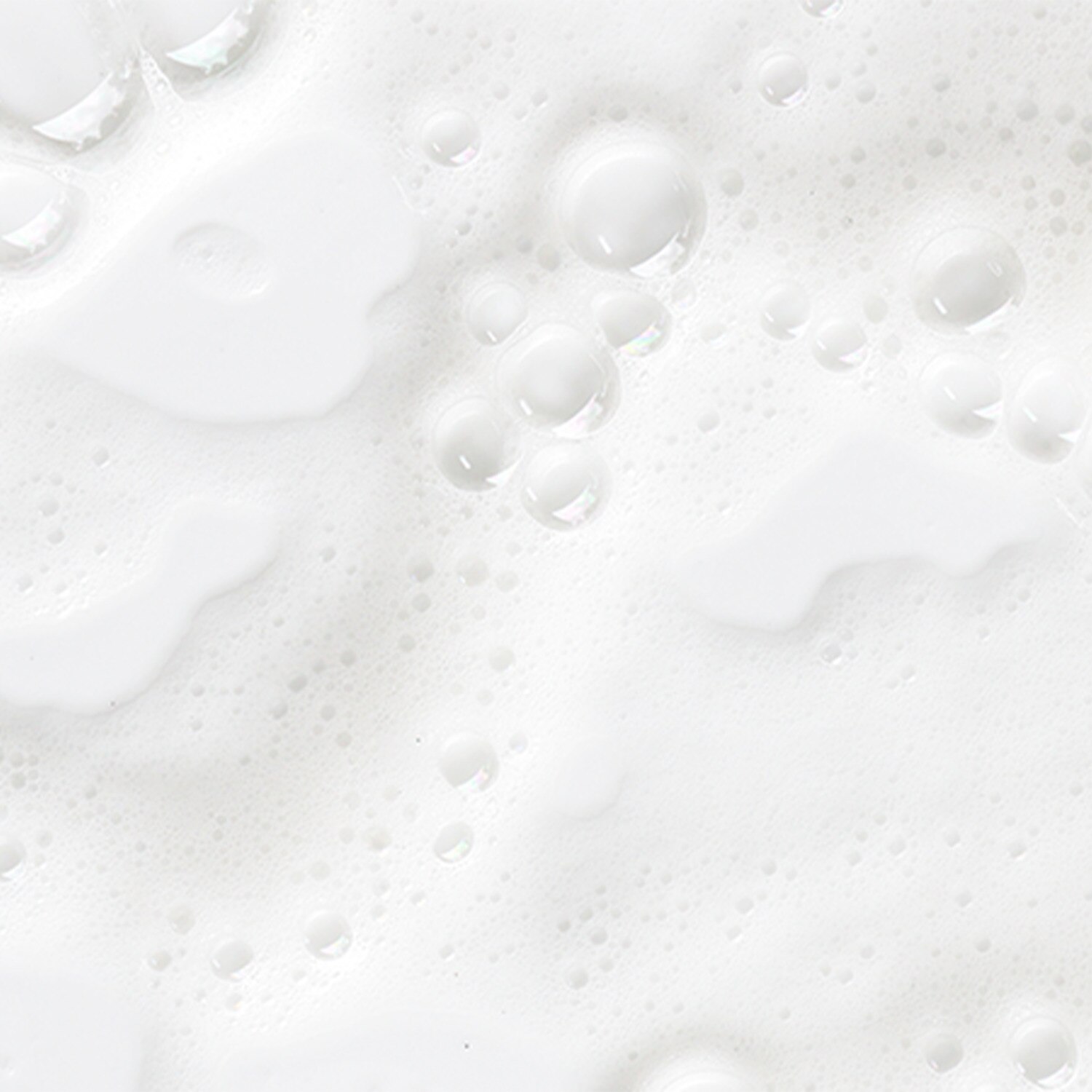 Foamy white product close up