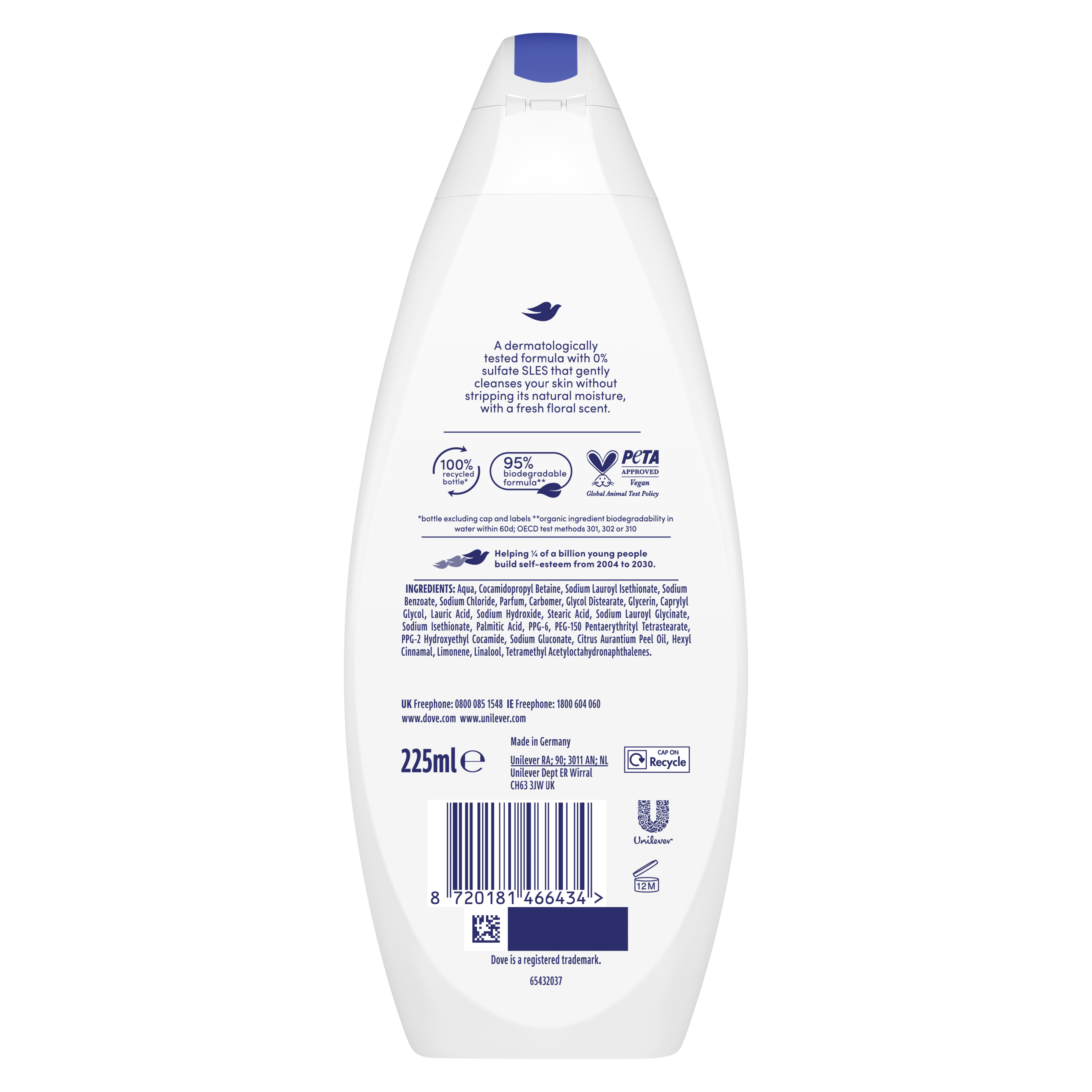Dove Hydrate Gentle Cleansing Body Wash 225 ml