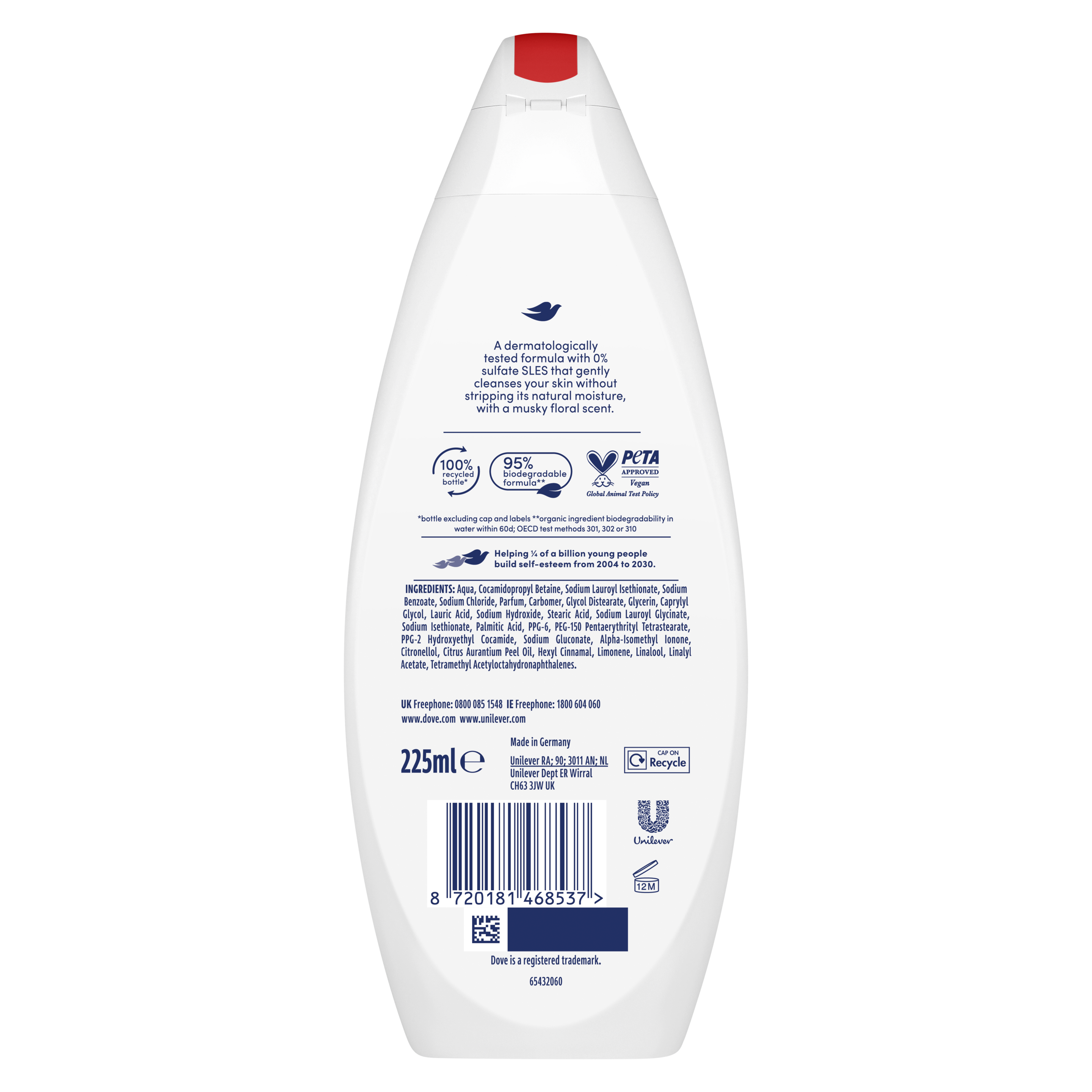 Dove Velvet Glow Body Wash For Smother Nourished Skin 225 ml