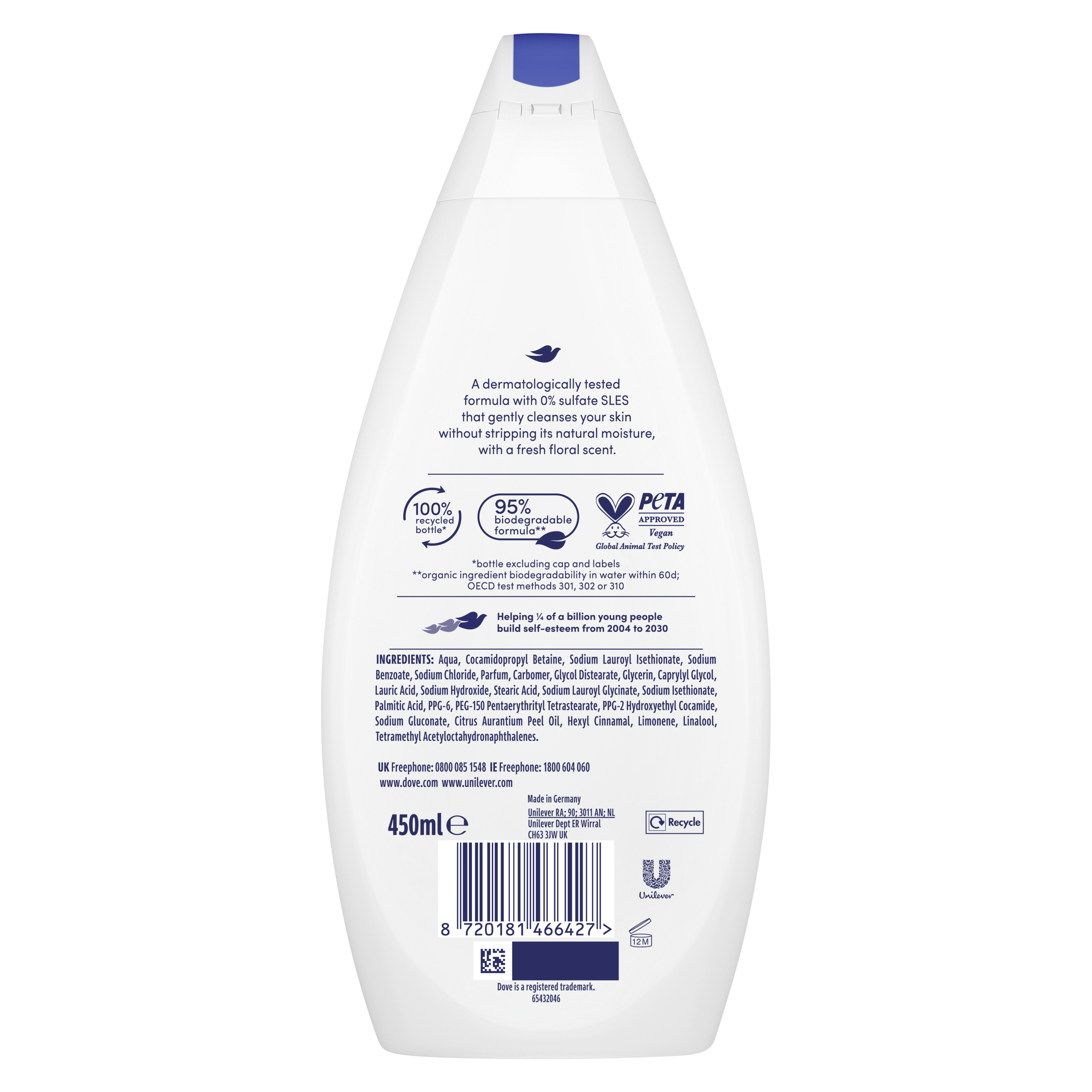Dove Hydrate Gentle Cleansing Body Wash 225 ml