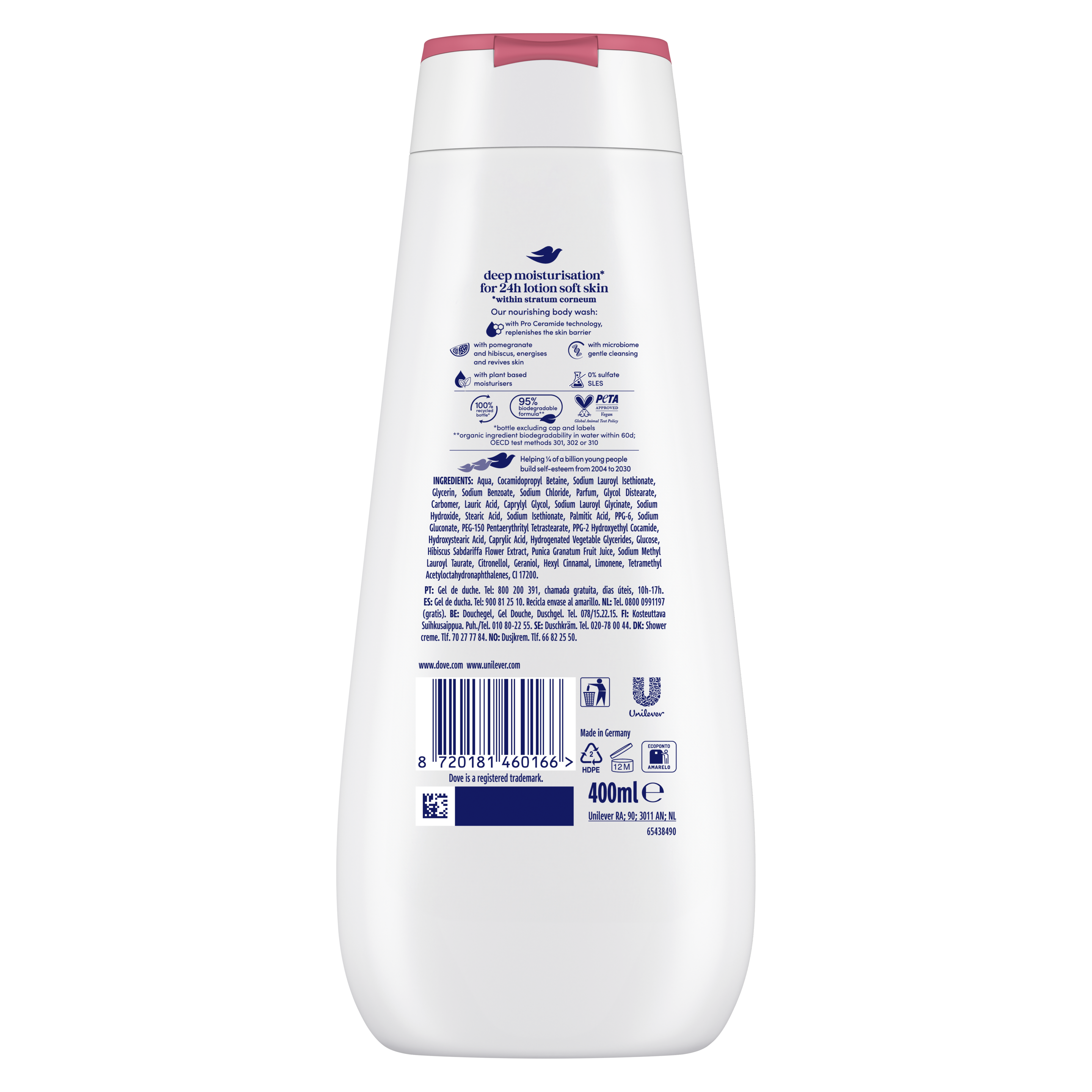 Gel de Duche Advanced Reviving  Romã e Hibisco