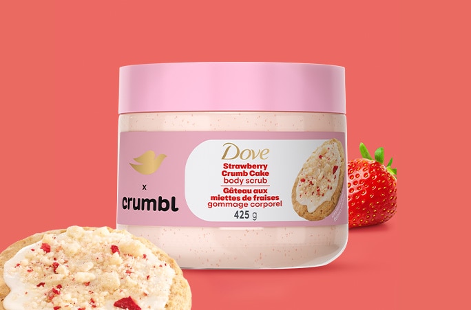 Gommage corporel Dove Biscuit à la fraise 