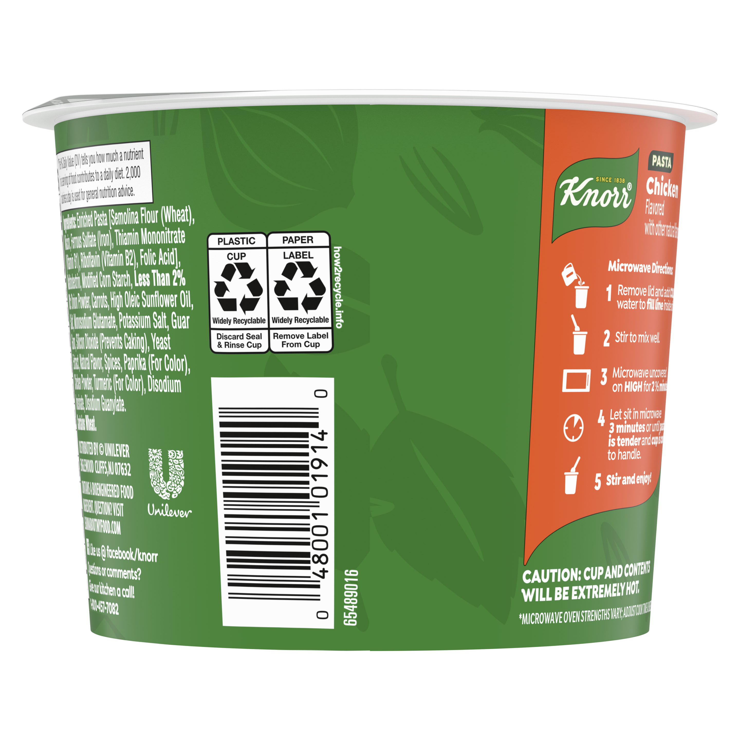 Chicken Pasta Cup Back of Pack