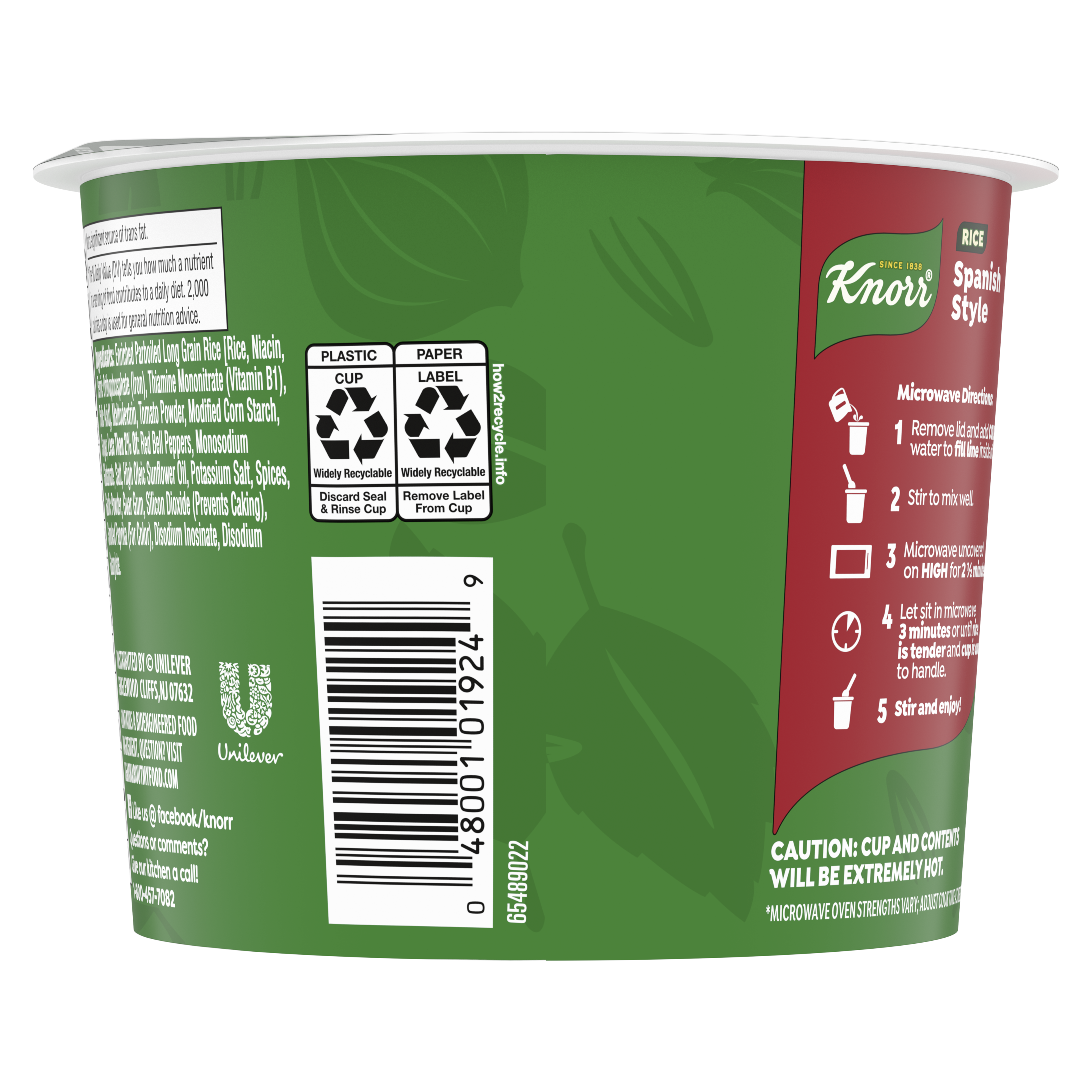Spanish Rice Cup Back of Pack
