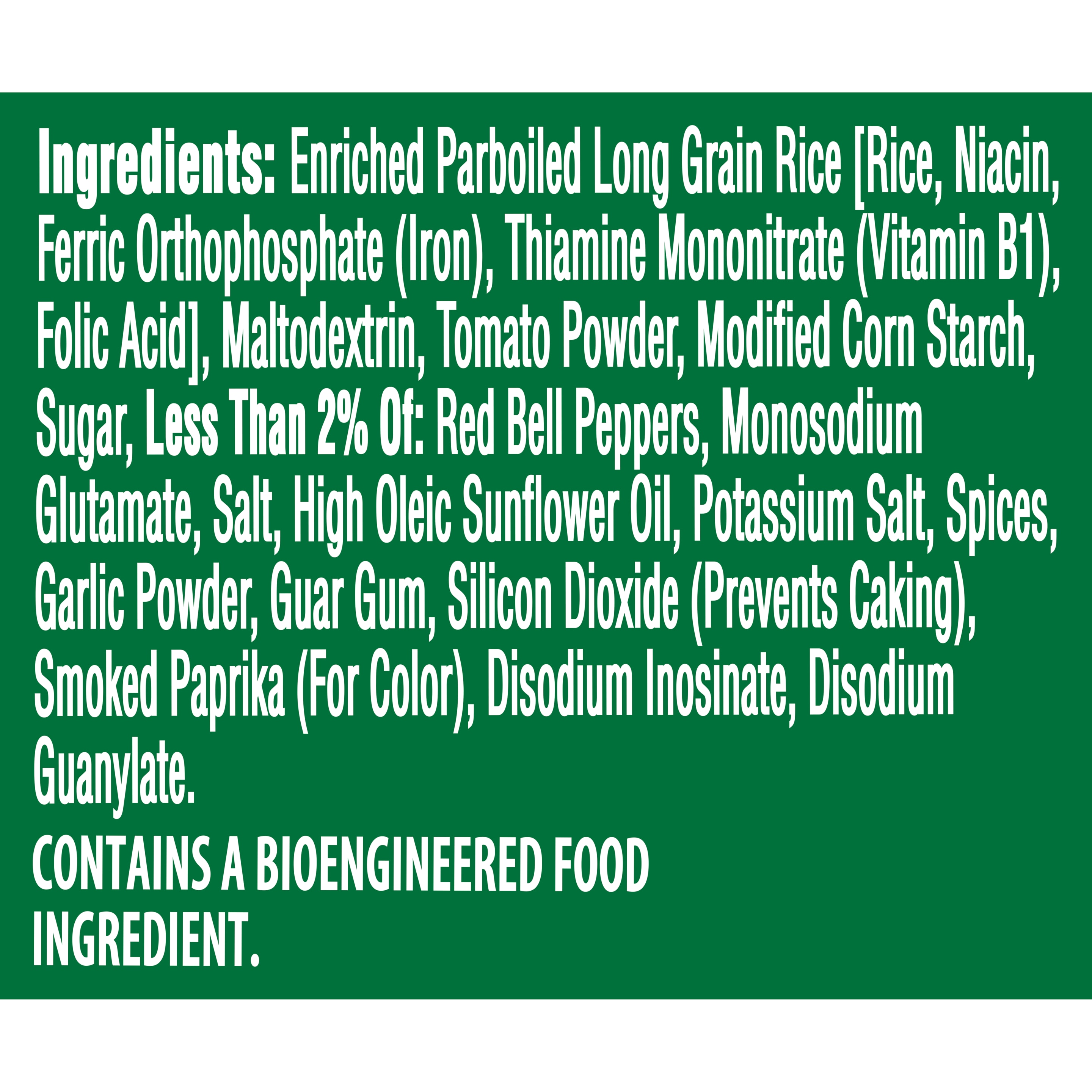 Spanish Rice Cup Ingredients