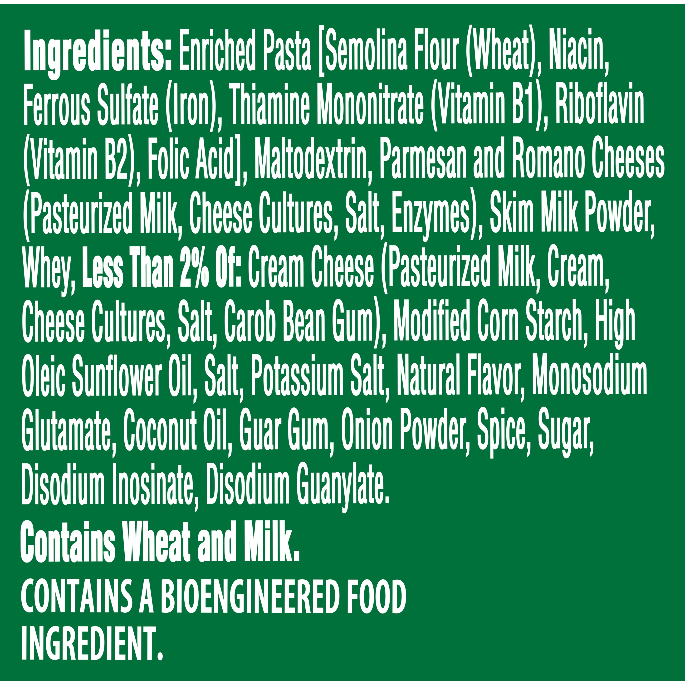 Alfredo Pasta Cup Ingredients