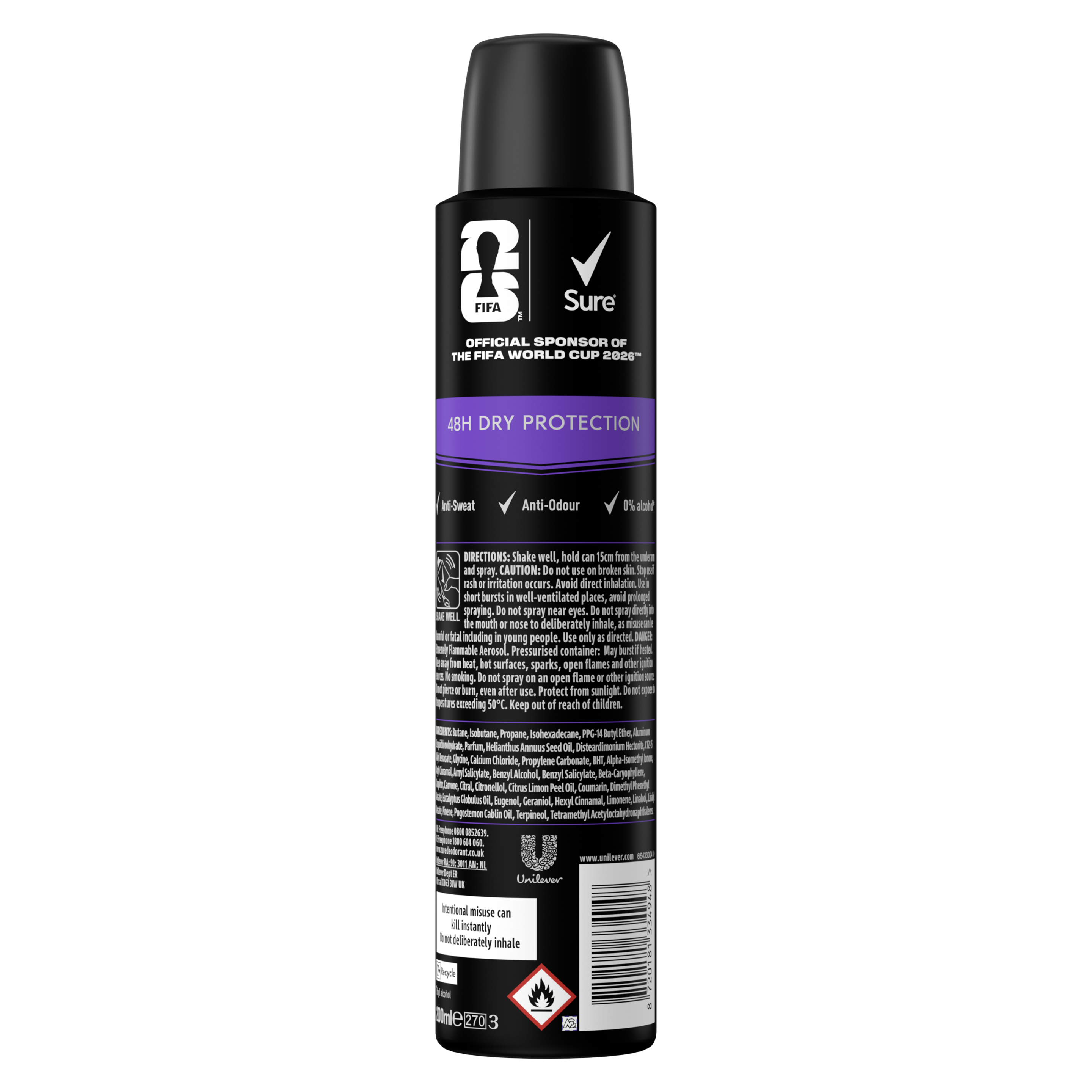 Sure Men 48hr Active Dry Antiperspirant Deodorant Spray 200ml