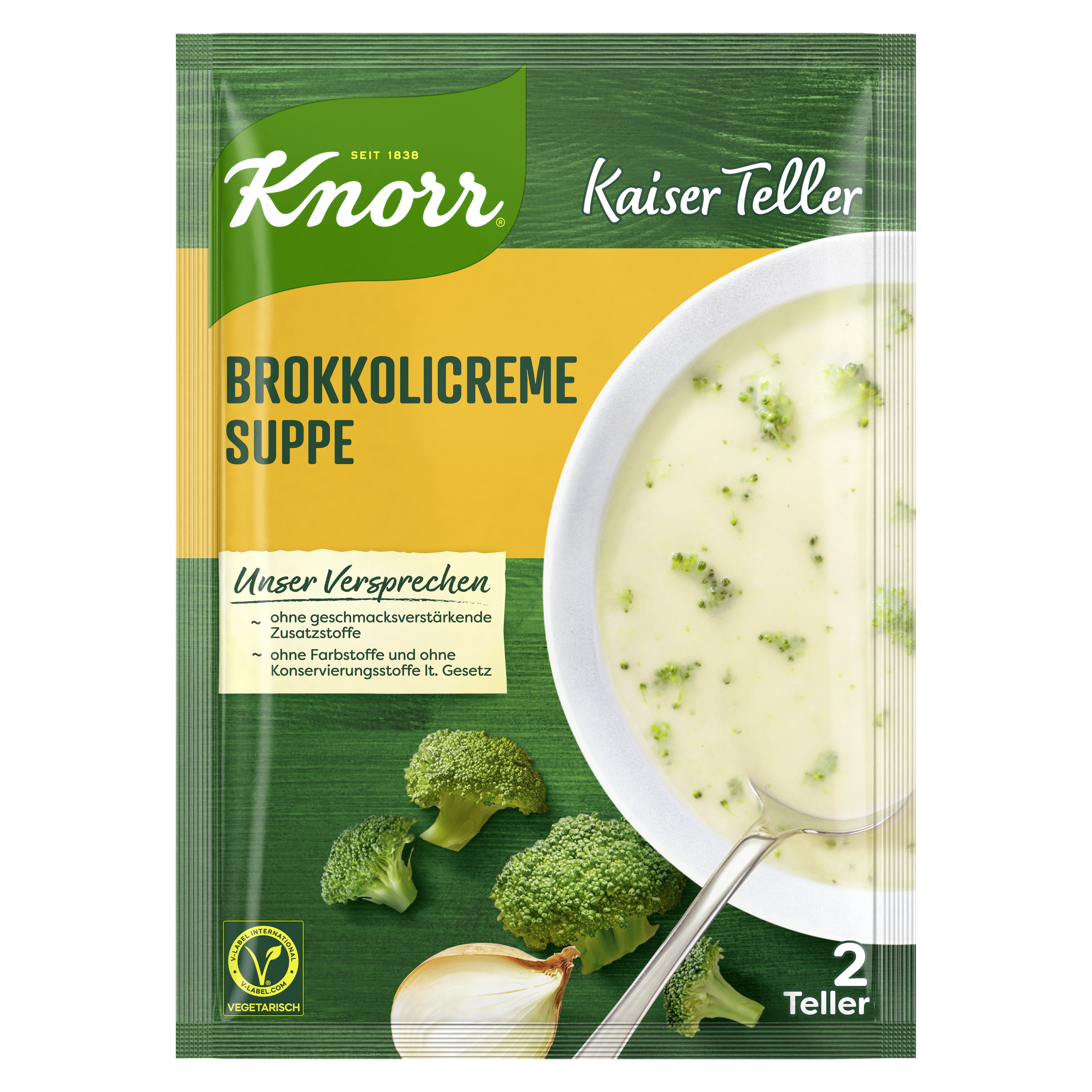 Knorr Kaiser Teller Brokkolicreme Suppe 2 Teller 50g packshot