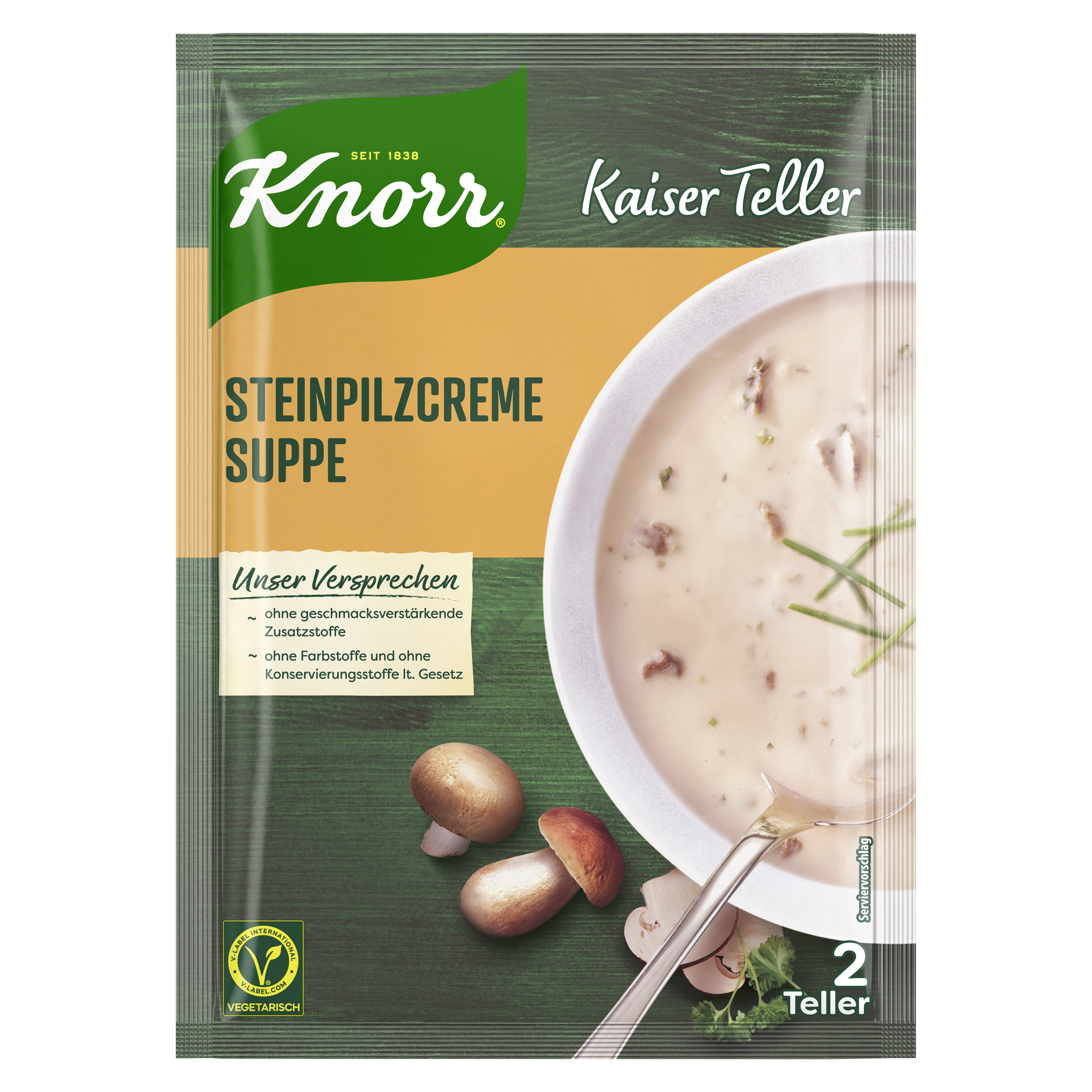 Knorr Kaiser Teller Steinpilzcreme Suppe 2 Teller 51g packshot