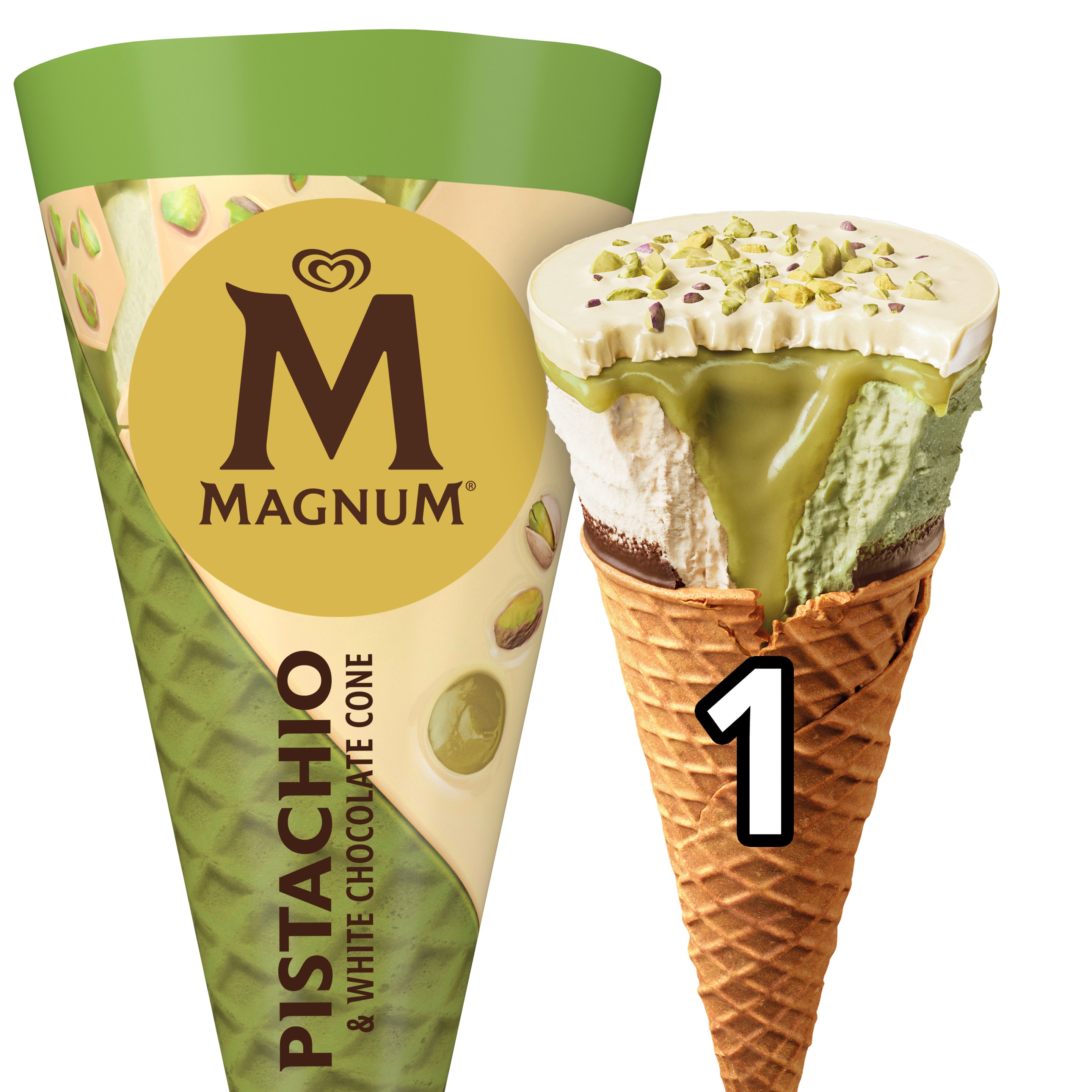 Magnum Cornet Pistachio & White Chocolate 1 x 115 ml - Magnum Schweiz packshot